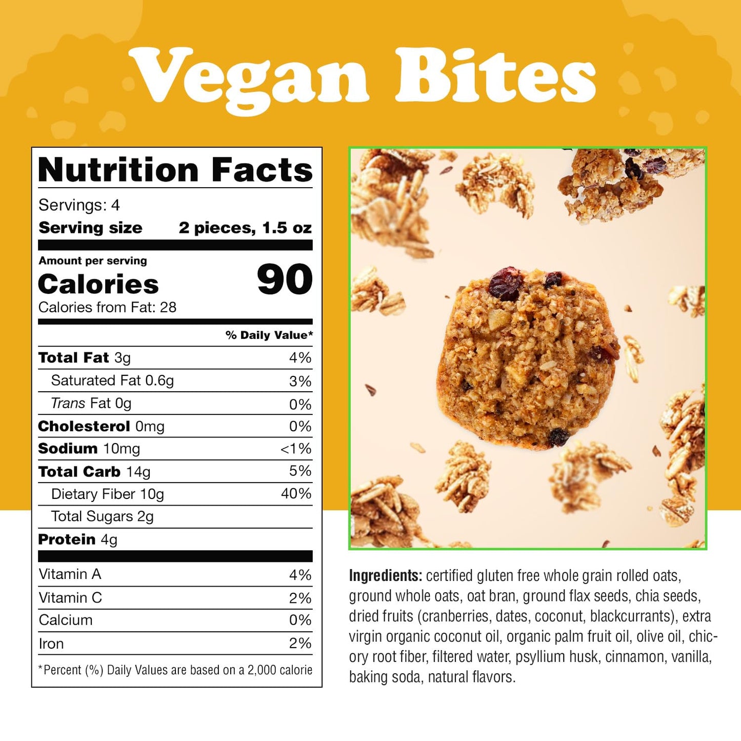 Alyssa’s Vegan Oatmeal Bites ⎸ Gluten Free Cookies, Healthy Snacks from the Bakery ⎸ Dairy Free, Sugar Free, Low Carb, Keto Protein Snacks ⎸ Gluten Free Snacks for Kids ⎸ 8 Cookies per box, 1 Pack