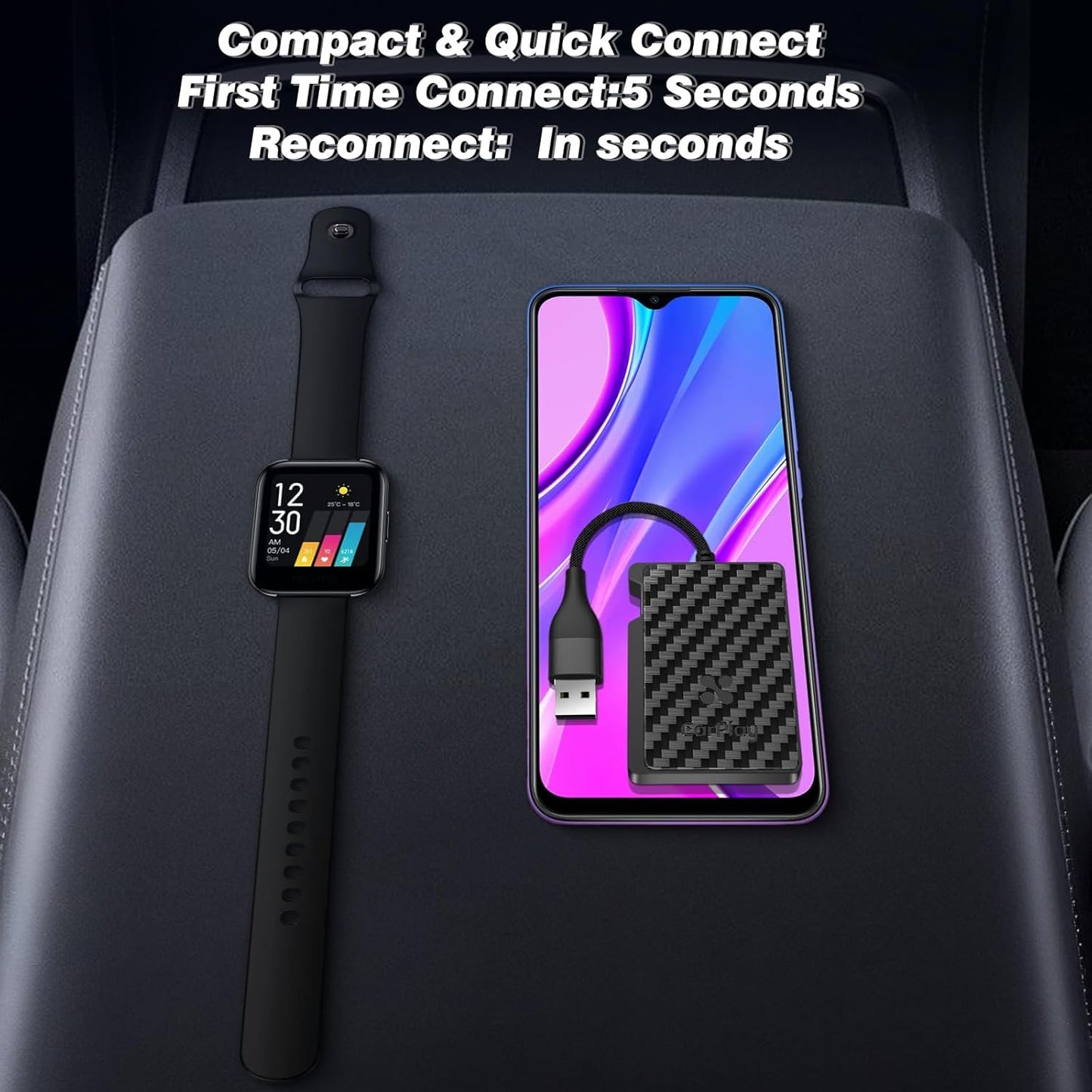 2-in-1 Wireless Carplay Adapter Android Auto Adapter, Convert Wired to Wireless Car Play Adapter Dongle, Plug & Play for Cars, Seamless Control Adapter for iOS 10+/ Android 11+