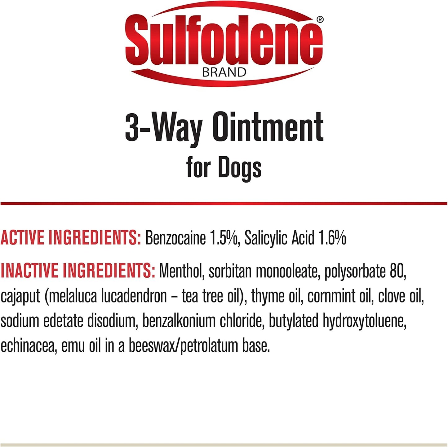 Sulfodene Dog Wound Care Ointment, Relieves Pain & Prevents Infection For Dog Cuts, Scrapes, Bites and Injuries, 2 Ounce