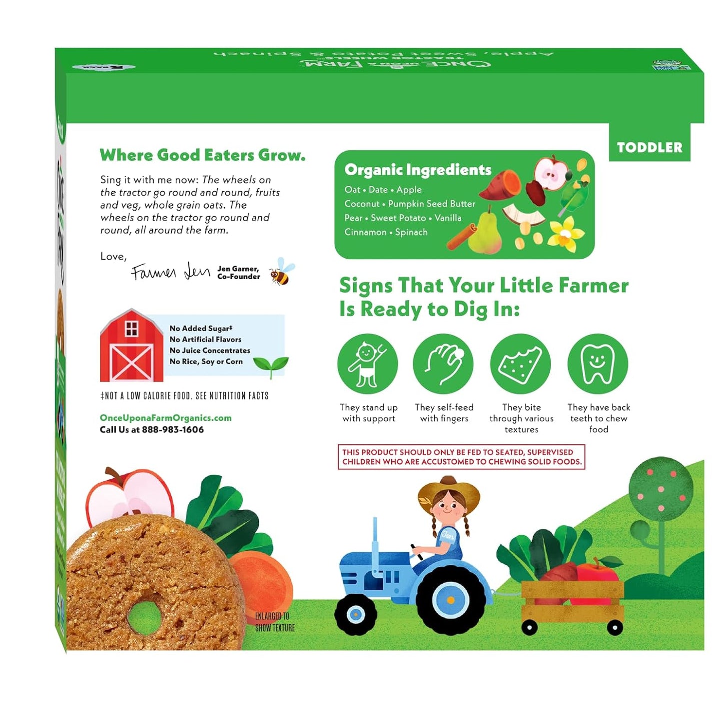 Once Upon a Farm Tractor Wheel Bar, Apple, Sweet Potato & Spinach