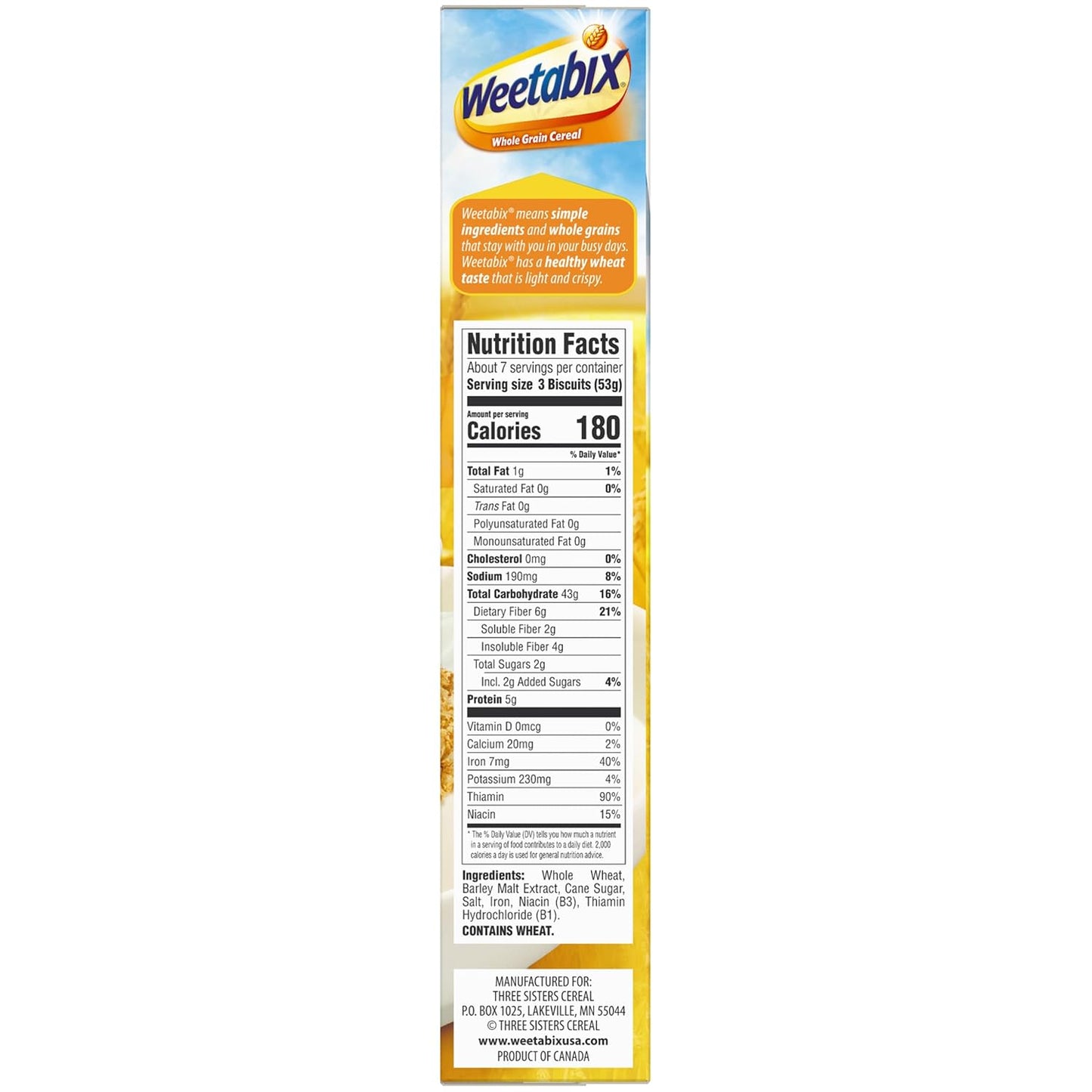 Weetabix Biscuits Whole Grain Cereal, Lightly Sweet Whole Grain Wheat Biscuits, Delicious as Part of Breakfasts or Snacks, 14 OZ Box