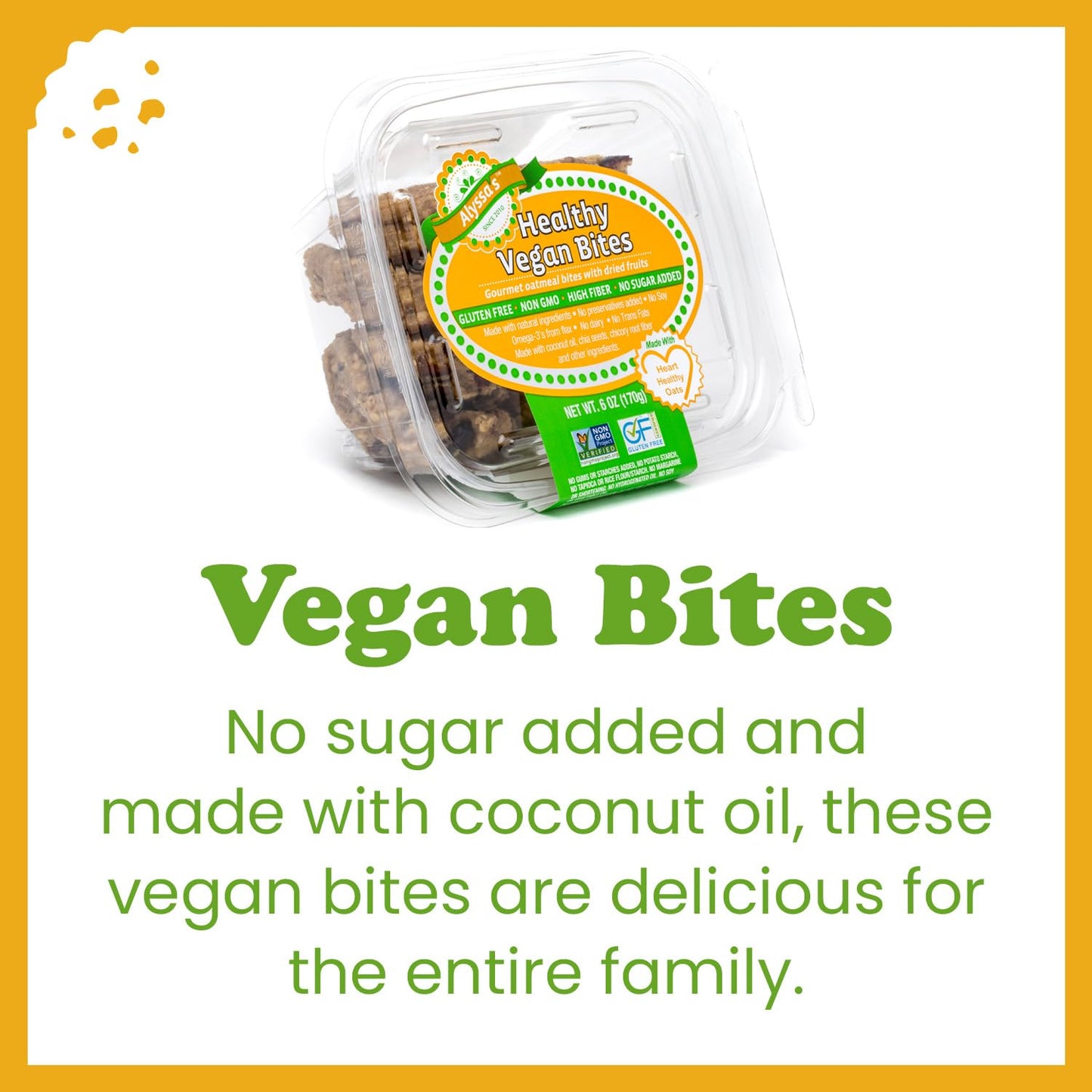 Alyssa’s Vegan Oatmeal Bites ⎸ Gluten Free Cookies, Healthy Snacks from the Bakery ⎸ Dairy Free, Sugar Free, Low Carb, Keto Protein Snacks ⎸ Gluten Free Snacks for Kids ⎸ 8 Cookies per box, 1 Pack