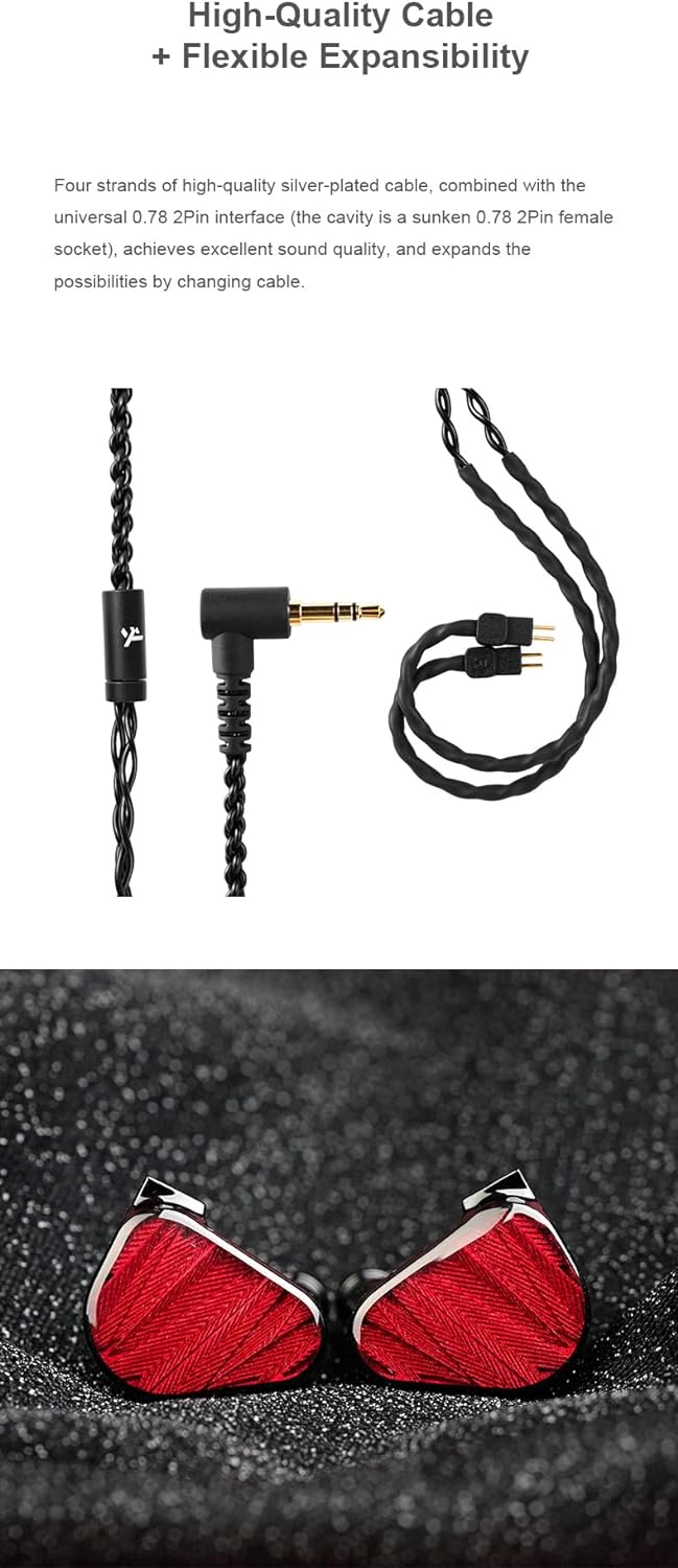 Fanmusic TRUTHEAR x Crinacle Zero:RED Dual Dynamic Drivers in Ear Headphone with 0.78 2Pin Cable