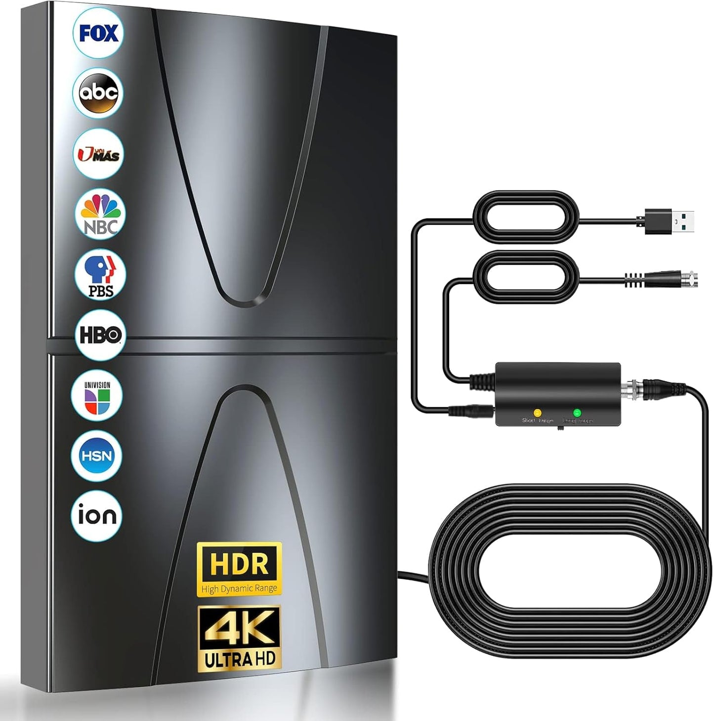 2024 Updated Amplified TV Antenna,1400 Miles Range Indoor/Outdoor Antenna for Smart TV and All Older TV's,Digital TV Antenna with Thick Coaxial Cable and Amplifier