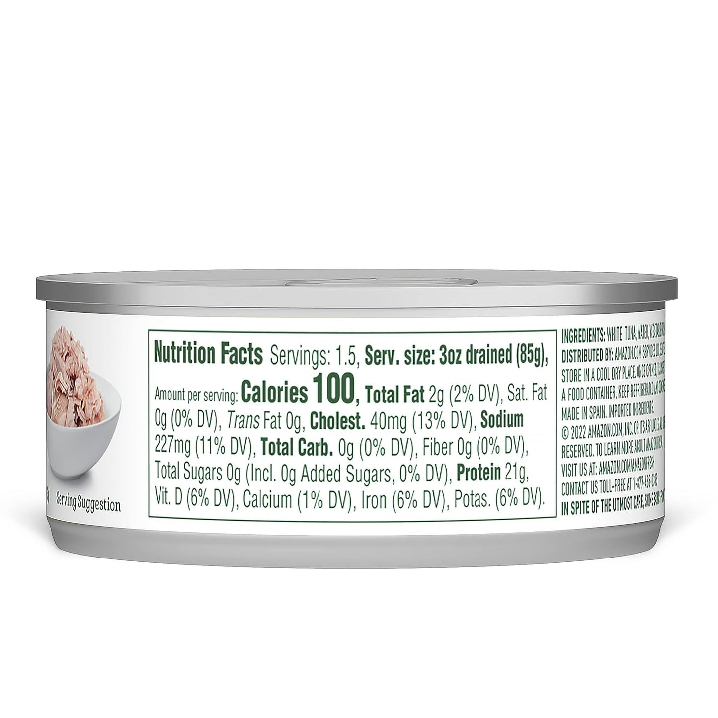 Amazon Fresh, Solid White Albacore Tuna, 5 Oz