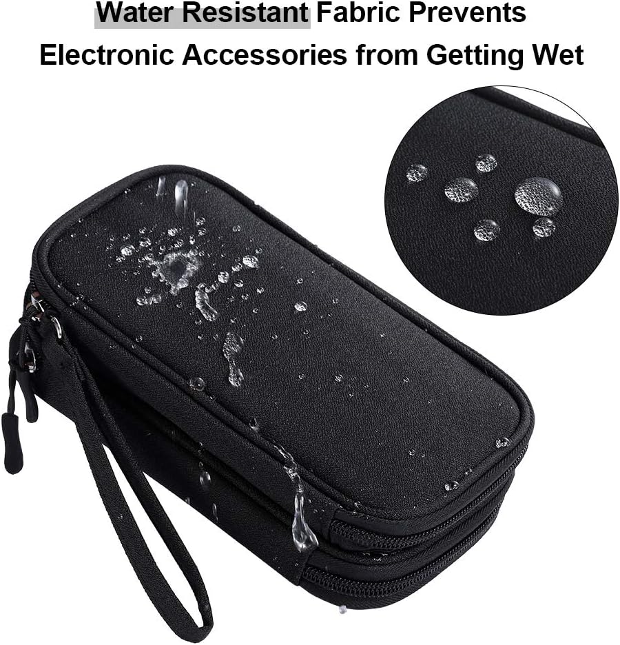 DDgro Electronics Travel Organizer, Tech Accessories Pouch Bag for Cables/Charger & Cords/Power Bank/Magic Mouse/Earphone (Small, Black)
