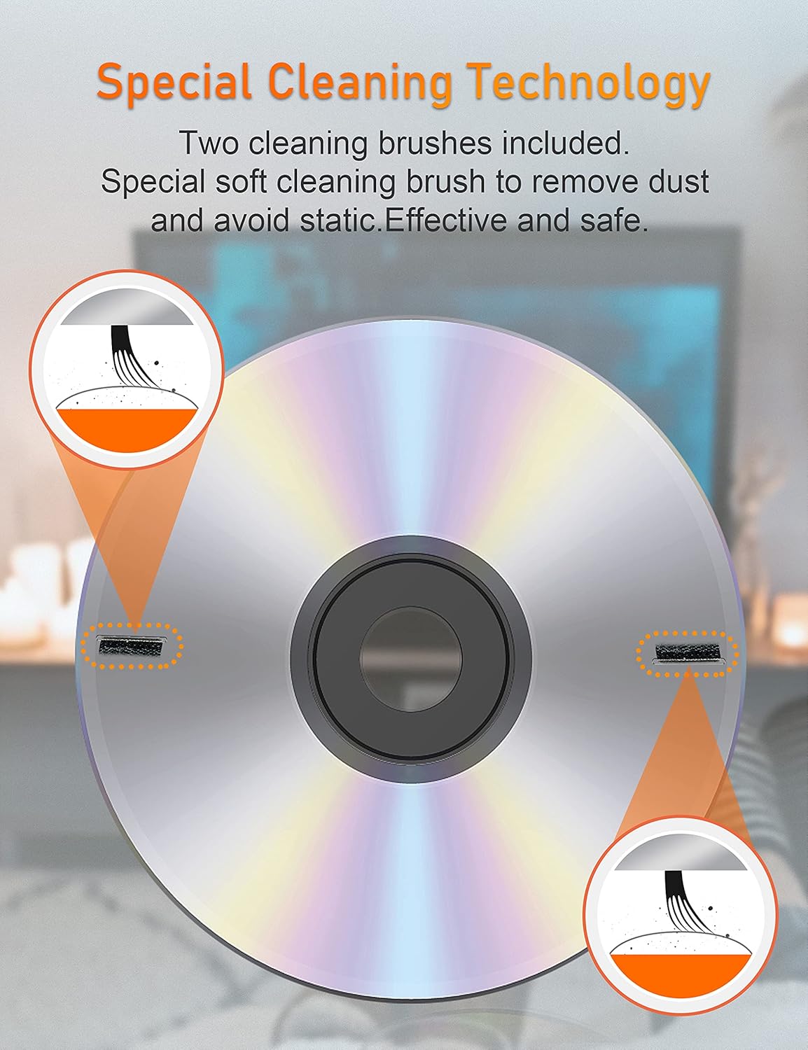 Arsvita CD Laser Lens Cleaner Disc Cleaning Set for CD/VCD/DVD Player, Safe and Effective