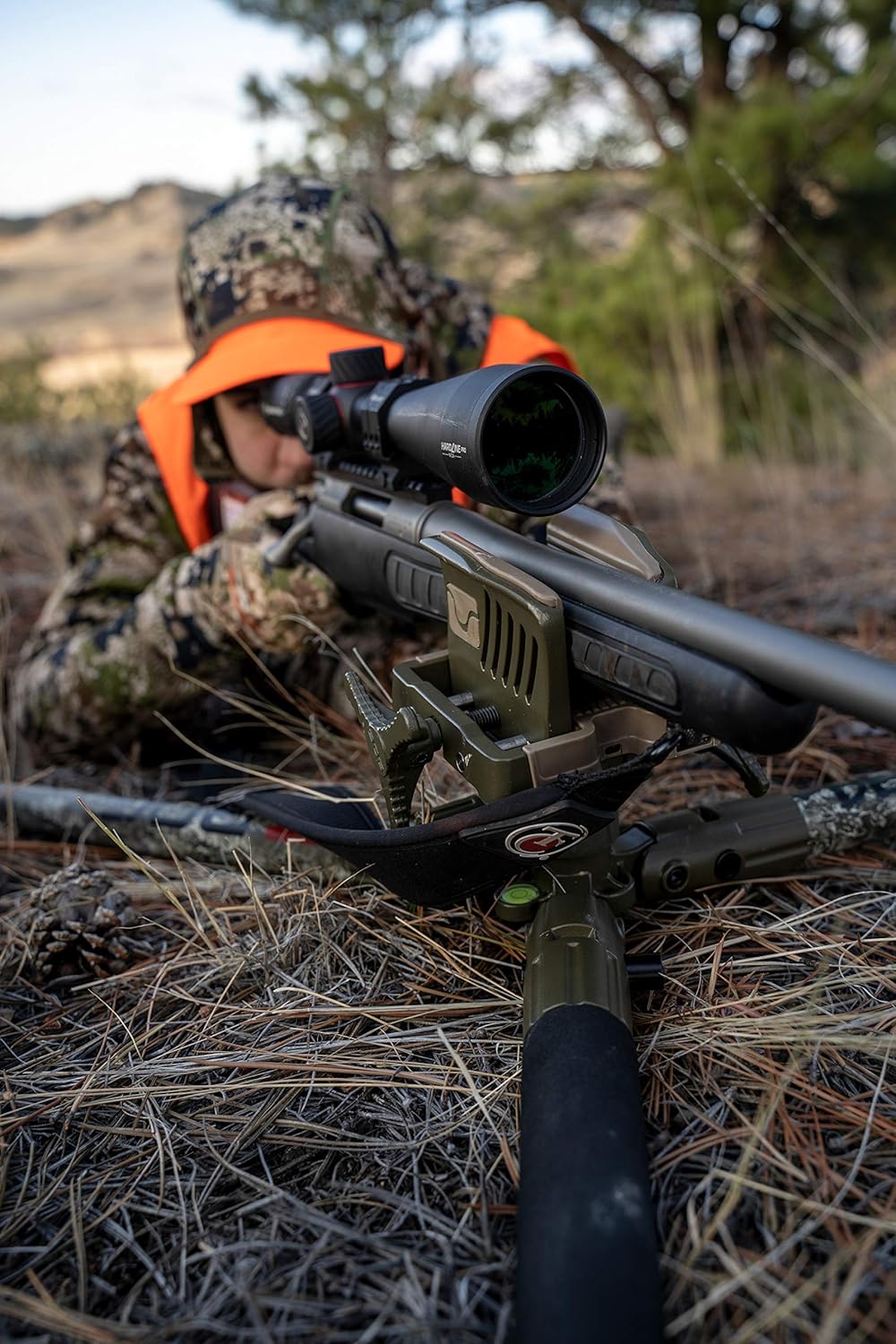 BOG DeathGrip Realtree Excape Camo Tripod with Durable Aluminum Frame, Lightweight, Stable Design, Bubble Level, Adjustable Legs, and Hands-Free Operation for Hunting, Shooting, and Outdoors