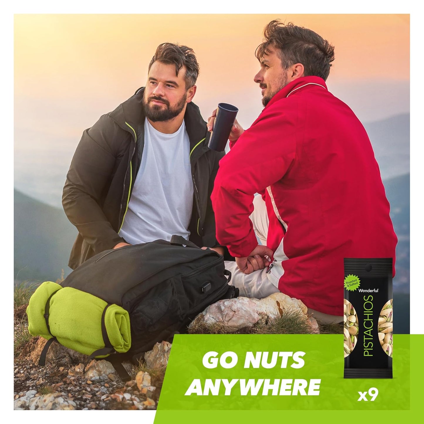 Wonderful Pistachios In Shell, Roasted & Salted Nuts, 1.5 Ounce Bag (Pack of 9), Protein Snacks, On-the-Go, Individually Wrapped Healthy Snacks for Adults