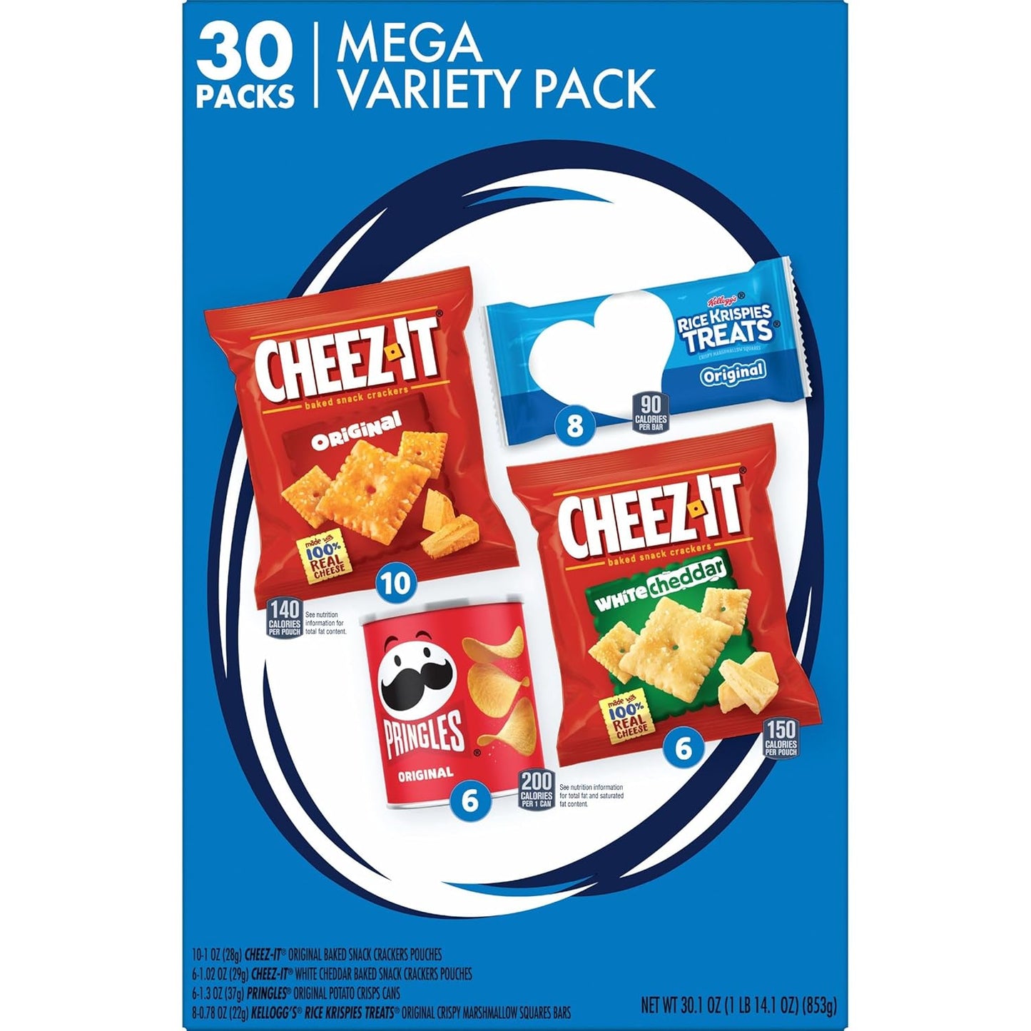 Kellogg's Snacks, Lunch Snacks, Kids Snacks, Mega Pack, Variety Pack, 30.1oz Box (30 Packs)