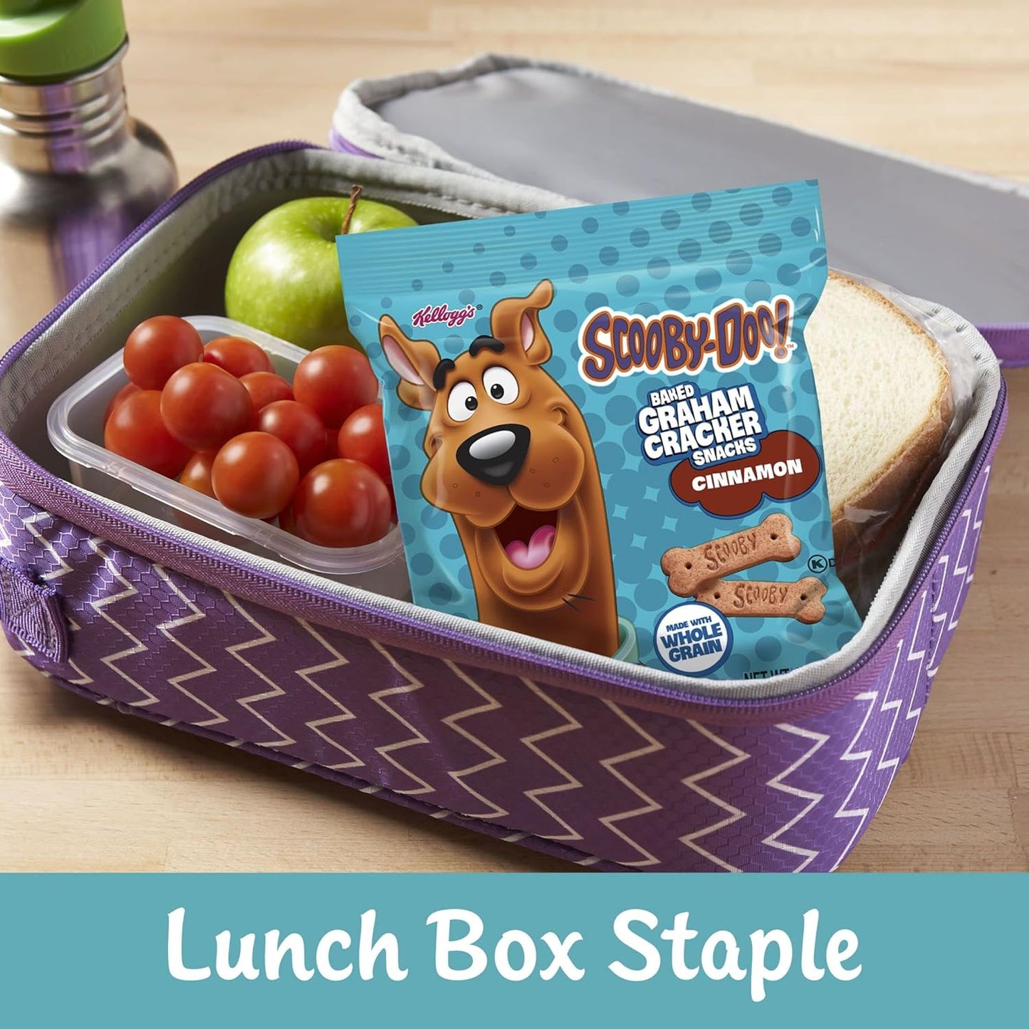 Kellogg's SCOOBY-DOO! Baked Graham Cracker Snacks, Lunch Snacks, Snack Crackers, Cinnamon (40 Pouches)
