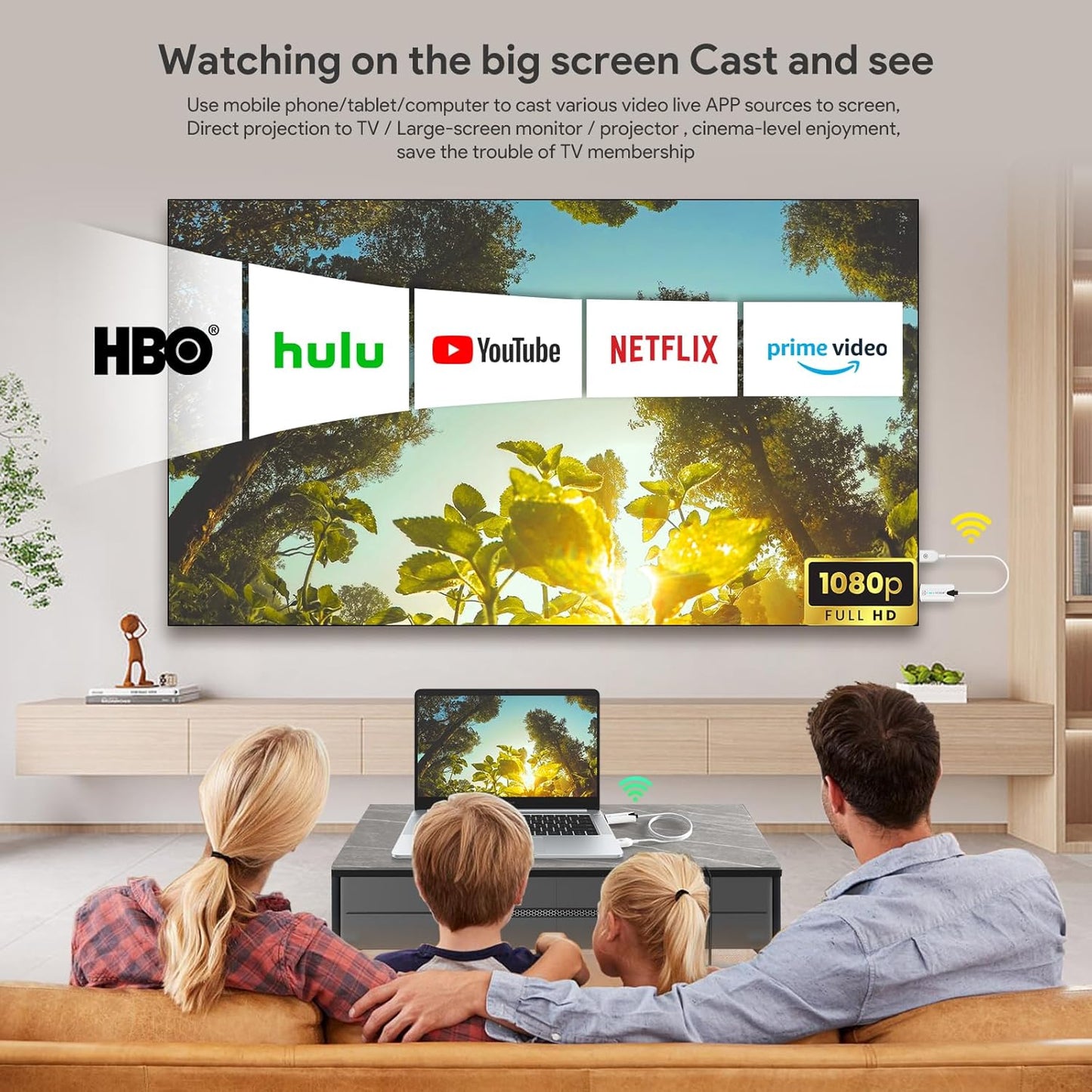 EDUP Wireless HDMI Transmitter and Receiver, 1080P Wireless HDMI Extender 165FT Range, Plug&Play, Video Audio Projection for Desktop, PC, TV Box, PS4/5 to TV/Projector/Monitor