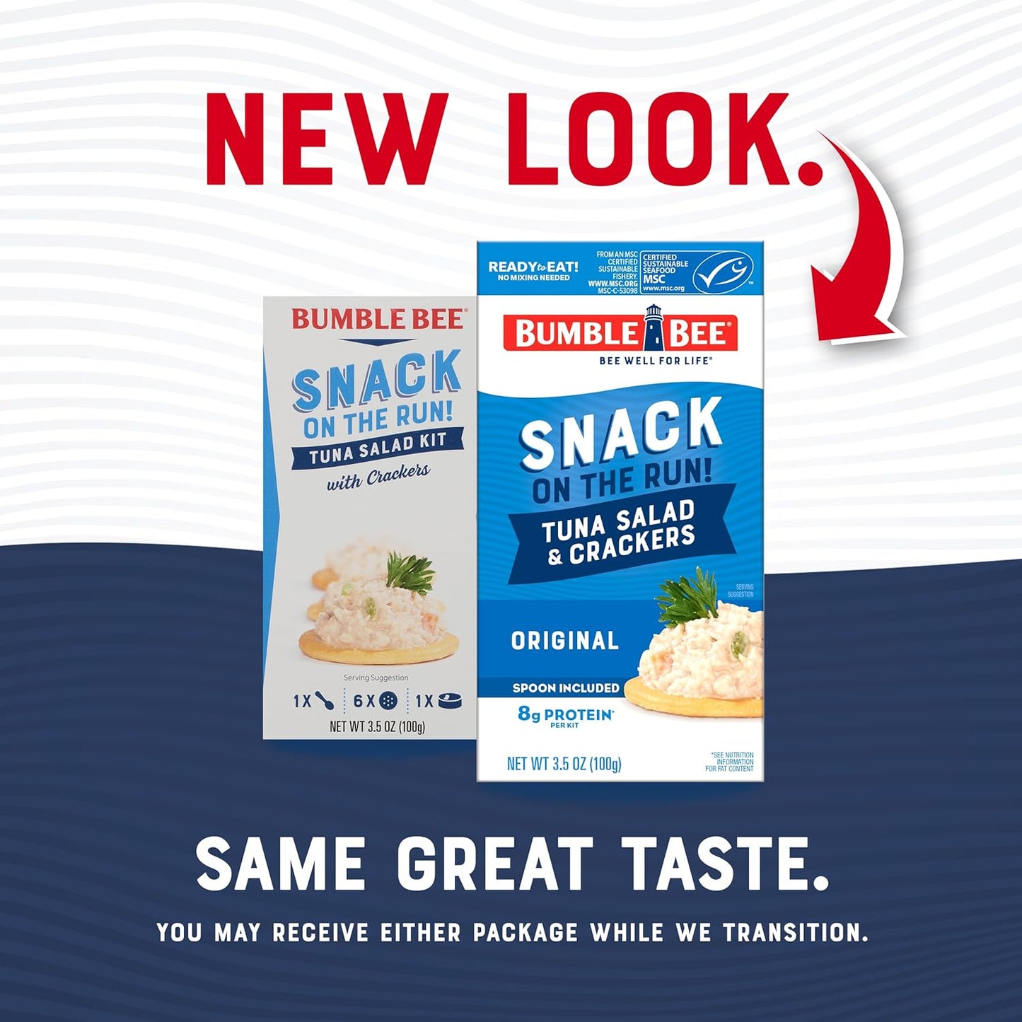 Bumble Bee Snack On The Run Tuna Salad with Crackers Kit, 3.5 oz (Pack of 3) - Ready to Eat, Spoon Included - Wild Caught Tuna - Shelf Stable & Convenient Protein Snack