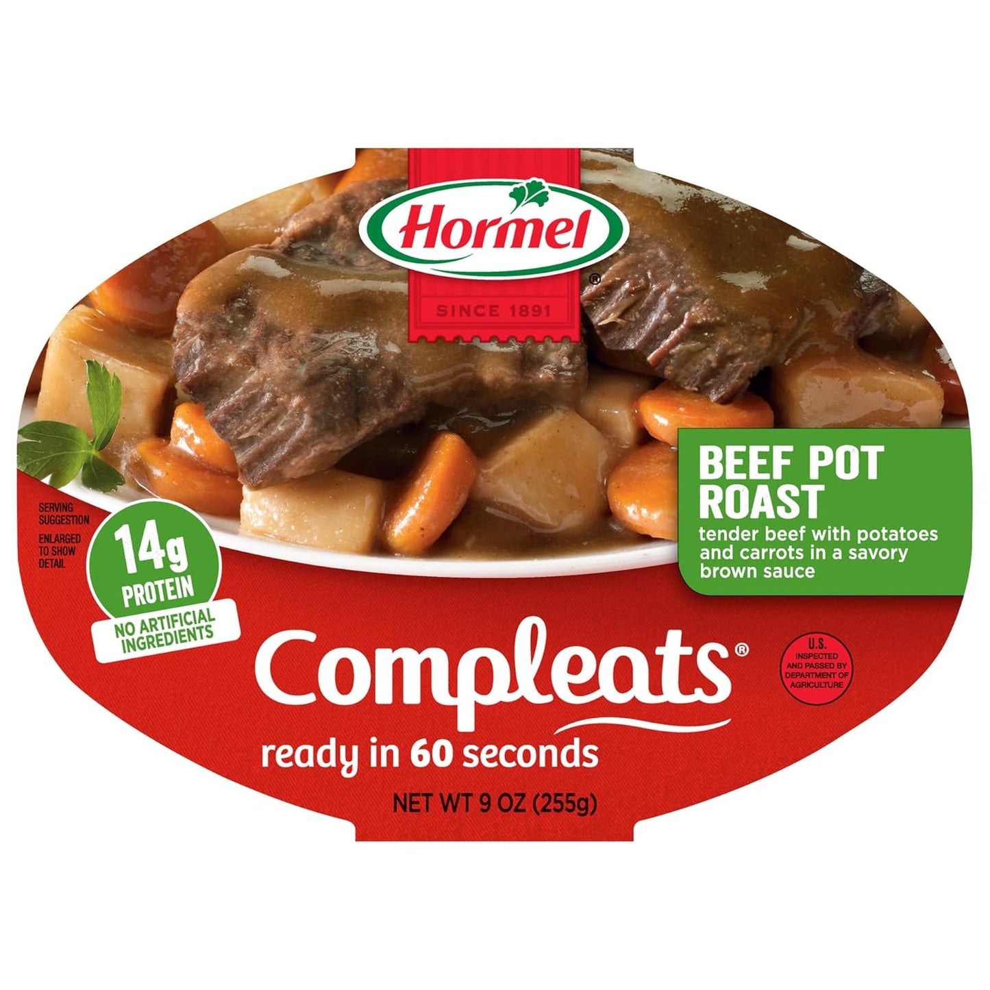 HORMEL COMPLEATS Beef Pot Roast Microwave Tray, 9 Ounce (Pack of 6)