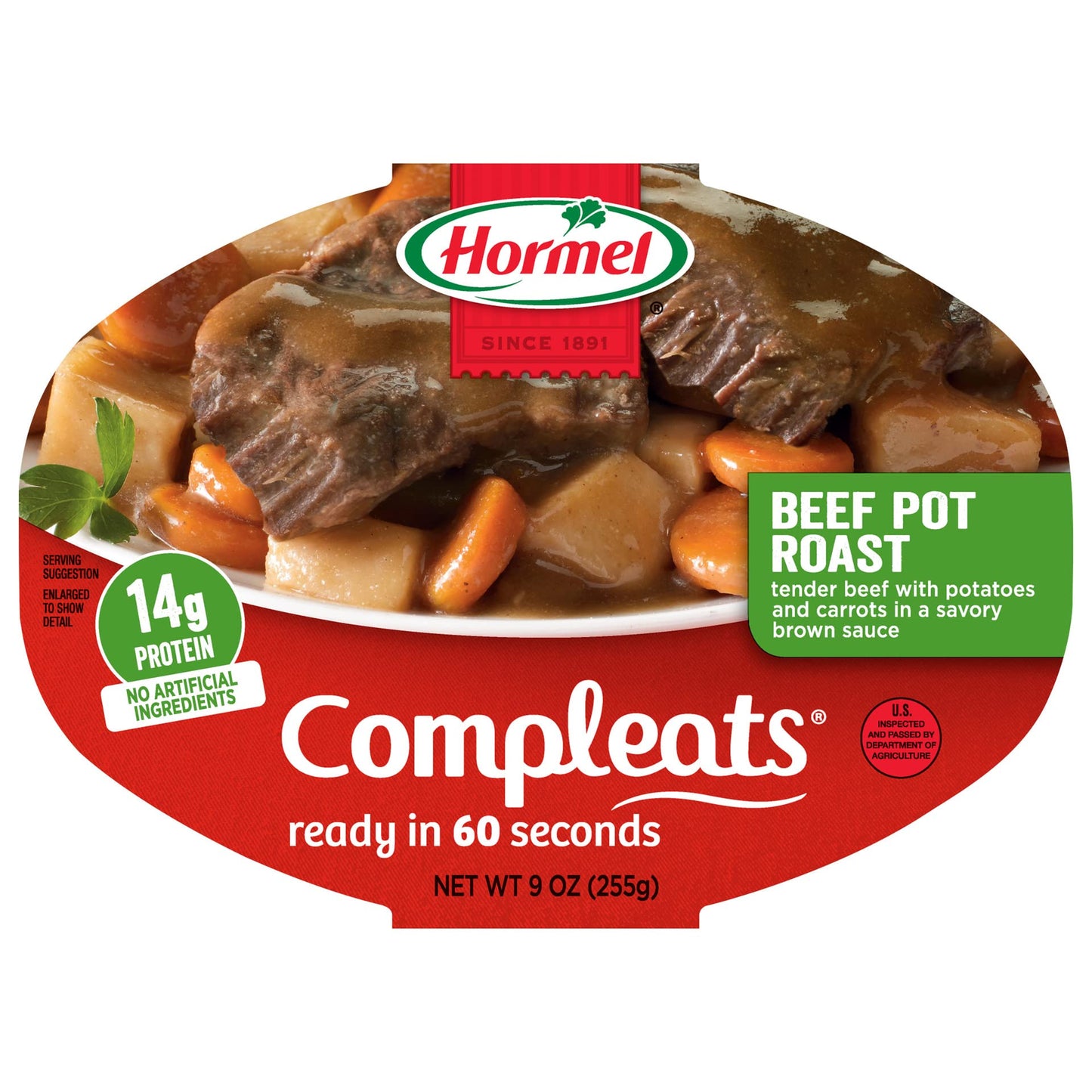 HORMEL COMPLEATS Beef Pot Roast Microwave Tray, 9 Ounce (Pack of 6)