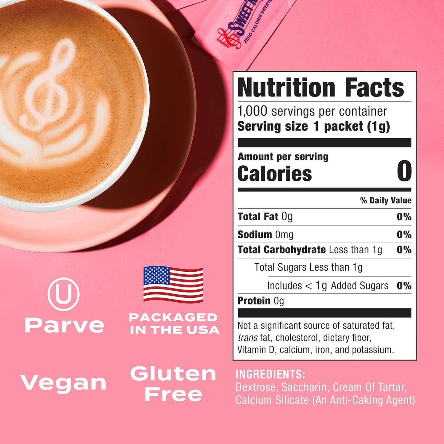 Sweet'N Low Zero Calorie Sweetener Packets, 1000 Ct, Kosher & Gluten Free, Low Glycemic Index, Individual Tea and Coffee Sweetener Packets