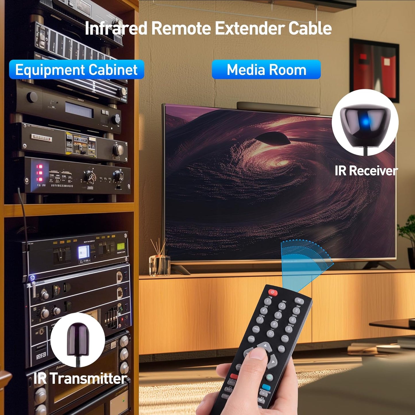 Cable Matters Infrared Remote Extender Cable 10 ft, IR Repeater Kit Cable, IR Extender, USB IR Blaster Cable - 10 Feet