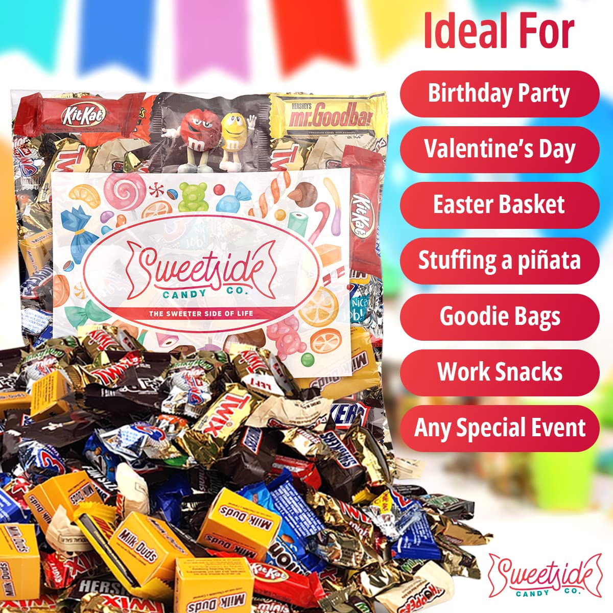 Chocolate Candy Variety Pack - Assorted Bulk Chocolate Mix - Movie Night Supplies, Gift, Snack Food Gift, Office Candy Assortment- Gift Bag for Birthday Party, Kids, College Students & Adults (5 LBS)