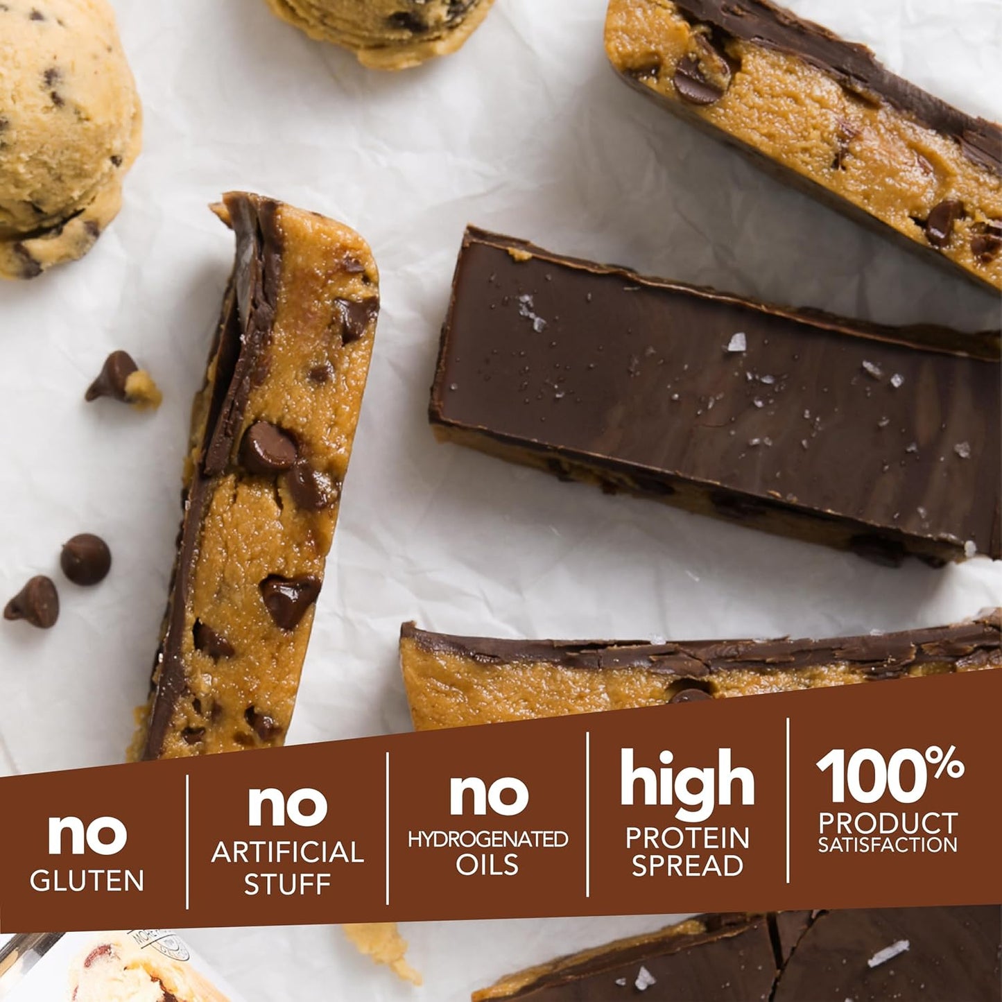 Nuts 'N More Cookie Dough Snack Packs ⎸ High Protein Peanut Spread, All Natural, Healthy, Omega 3’s and Antioxidants ⎸ Low Carb, Low Sugar, Gluten Free, Non GMO (1.10oz Packets, 10 Pack)