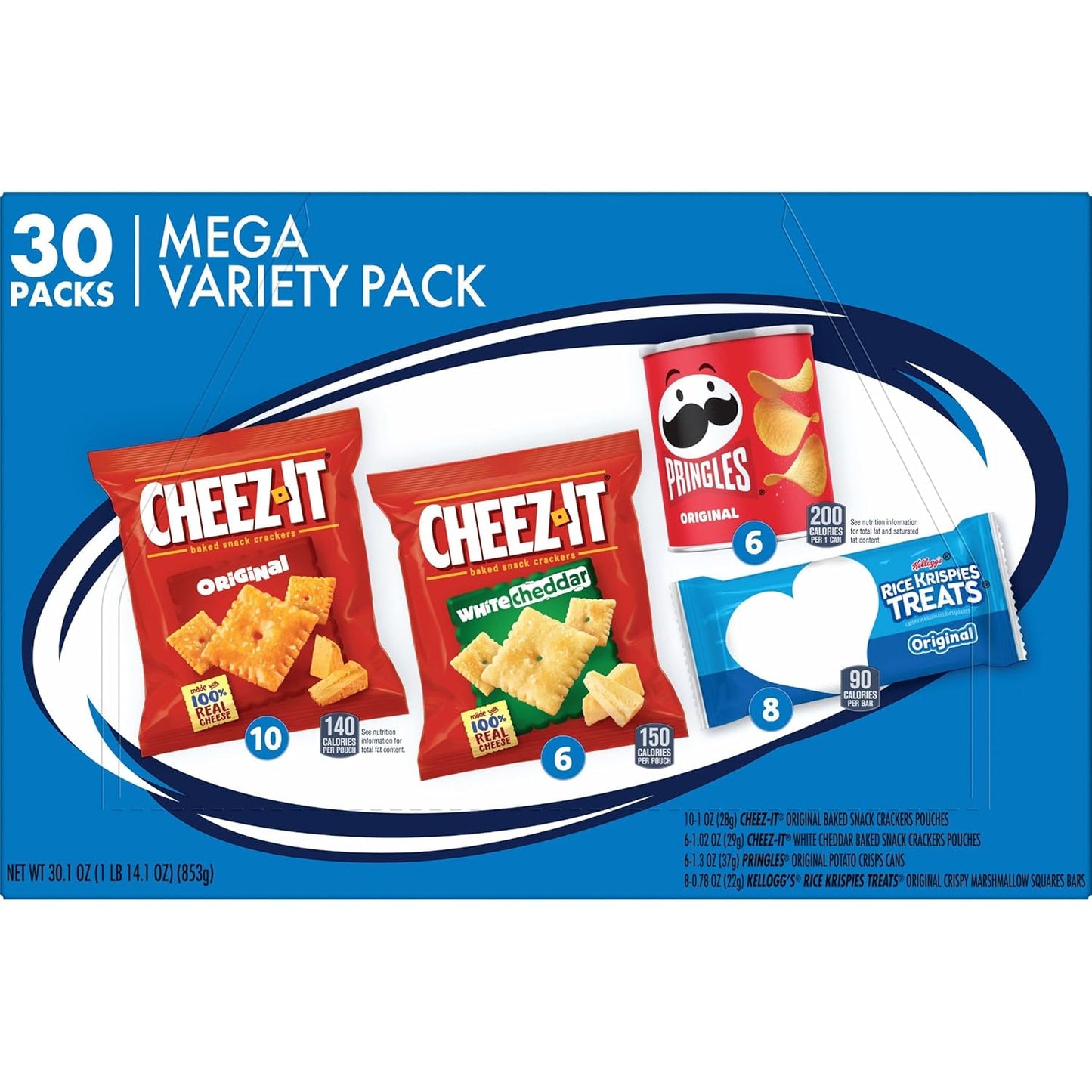 Kellogg's Snacks, Lunch Snacks, Kids Snacks, Mega Pack, Variety Pack, 30.1oz Box (30 Packs)