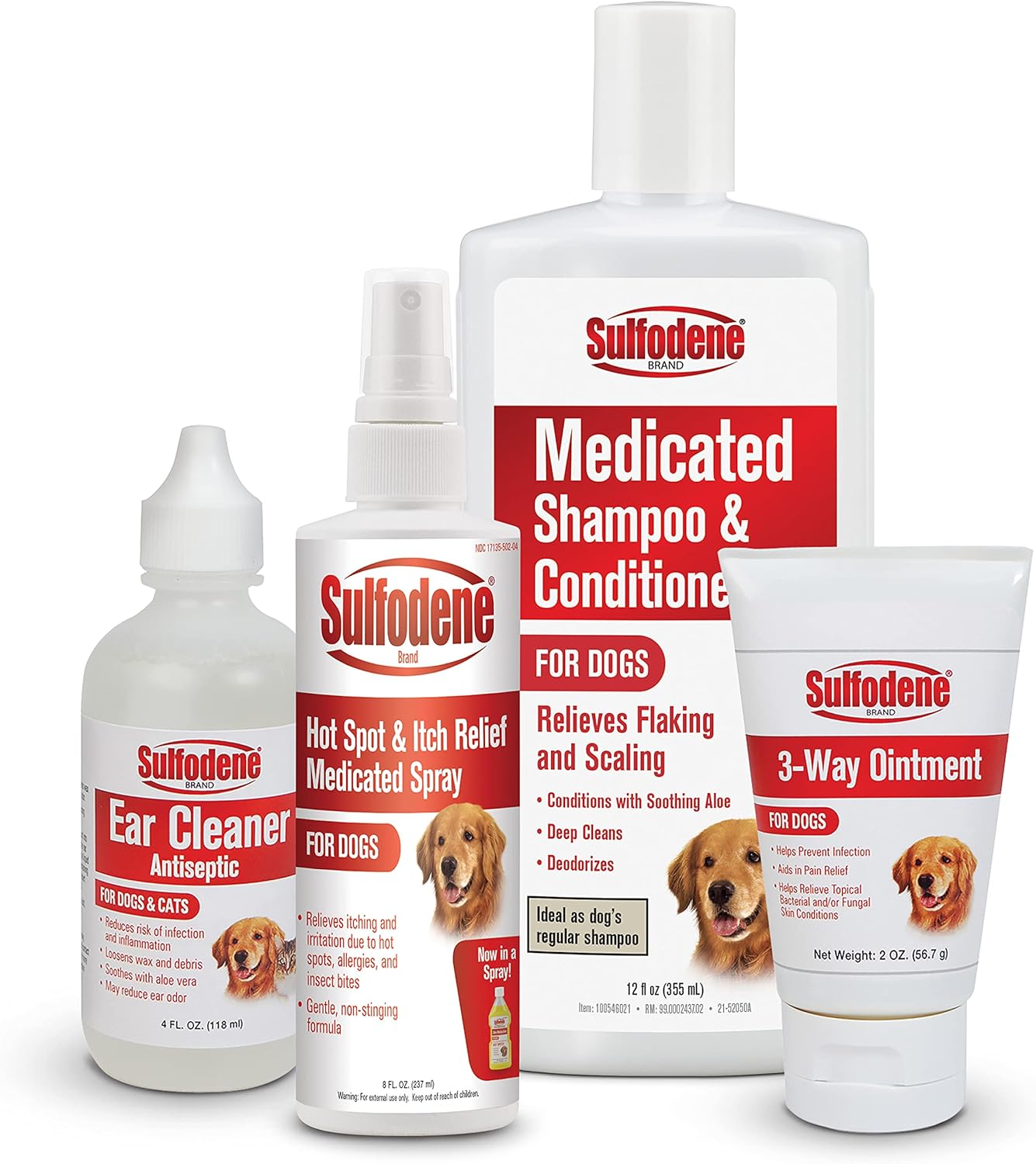 Sulfodene Dog Wound Care Ointment, Relieves Pain & Prevents Infection For Dog Cuts, Scrapes, Bites and Injuries, 2 Ounce