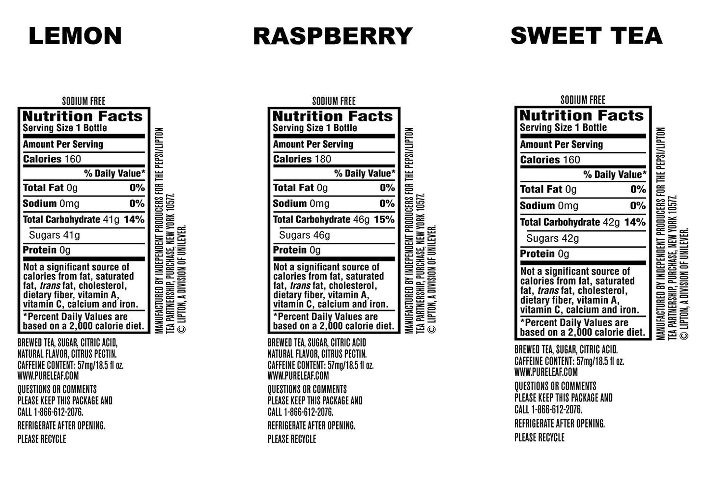 Pure Leaf Bottles, Variety Pack (Sweetened Flavors) (18.5 Ounce Bottles, Pack of 12)