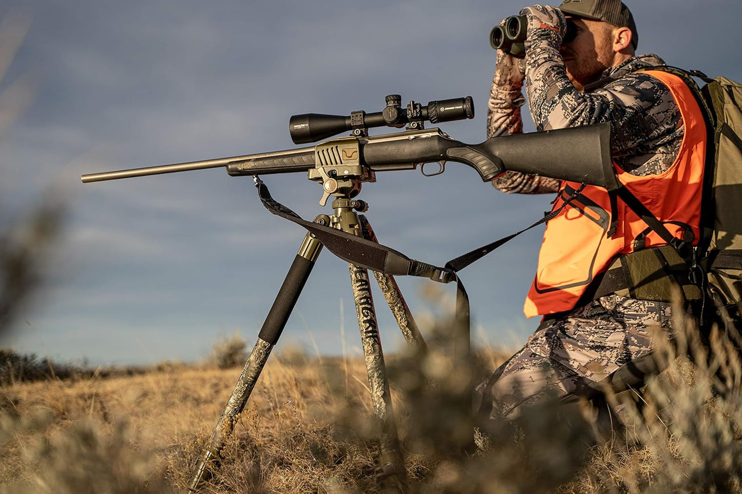 BOG DeathGrip Realtree Excape Camo Tripod with Durable Aluminum Frame, Lightweight, Stable Design, Bubble Level, Adjustable Legs, and Hands-Free Operation for Hunting, Shooting, and Outdoors