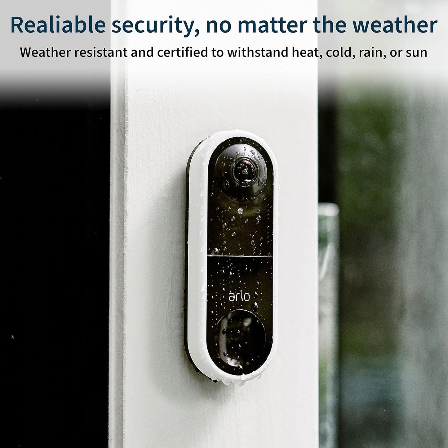 Arlo Essential Wired Video Doorbell - HD Video, 180° View, Night Vision, 2 Way Audio, Black - AVD1001B
