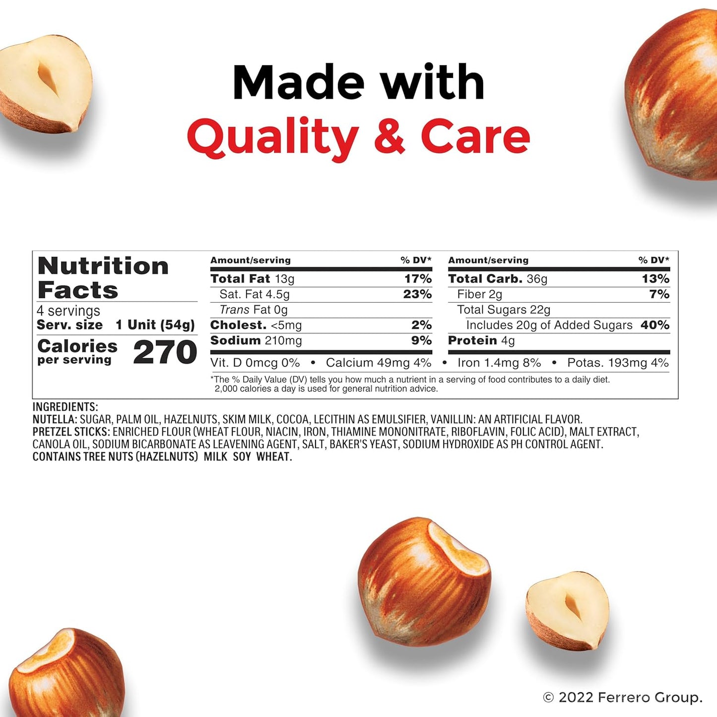Nutella & GO! Bulk 12 Pack, Hazelnut and Cocoa Spread with Pretzel Sticks, Stocking Stuffers, Snack Cups, 1.9 oz Each
