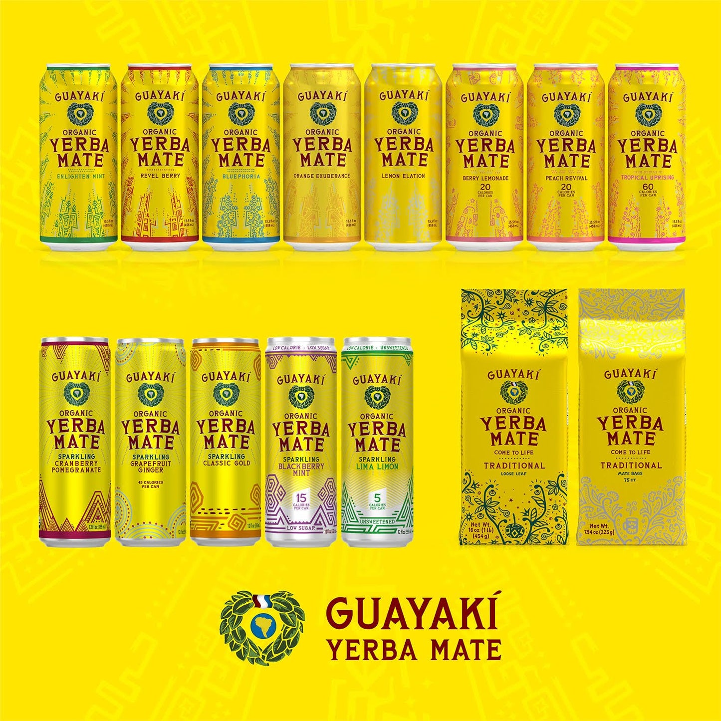 Guayakí Yerba Mate, Sparkling Energy Drink Alternative, Organic Cranberry Pomegranate Flavor, 12 Oz (Pack of 12), 80mg Natural Caffeine, Smooth Energy & Focus, Carbonated Beverage