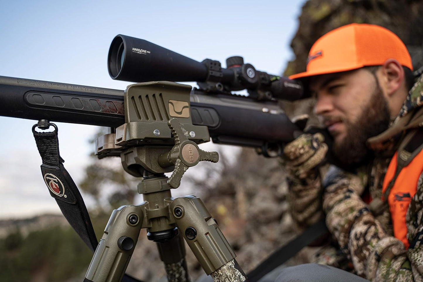 BOG DeathGrip Realtree Excape Camo Tripod with Durable Aluminum Frame, Lightweight, Stable Design, Bubble Level, Adjustable Legs, and Hands-Free Operation for Hunting, Shooting, and Outdoors