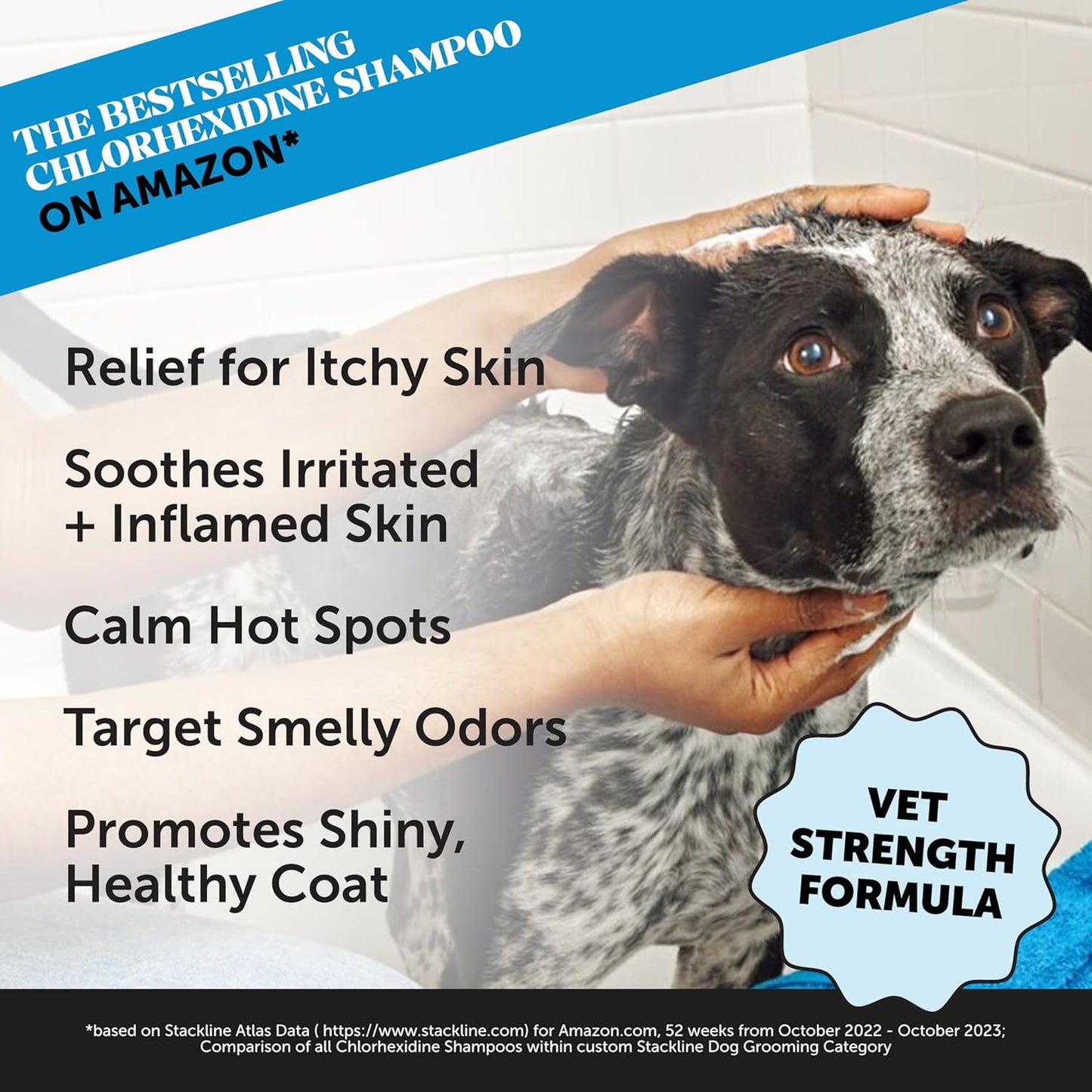 Pet Honesty Chlorhexidine Cat & Dog Shampoo, for Allergies, Itching, Dog Skin and Coat Supplement, Helps Shedding, Hot Spots, Deodorizing Dog Shampoo, Dog Grooming Supplies,16oz