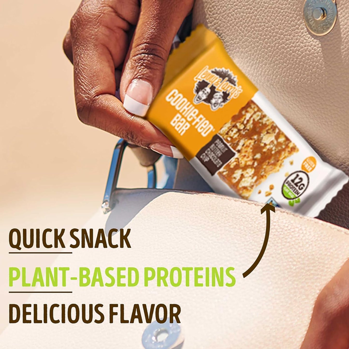 Lenny & Larry's Cookie-fied Bar, Peanut Butter Chocolate Chip, 45g - Plant-Based Protein Bar, Vegan And Non-GMO, Pack Of 9