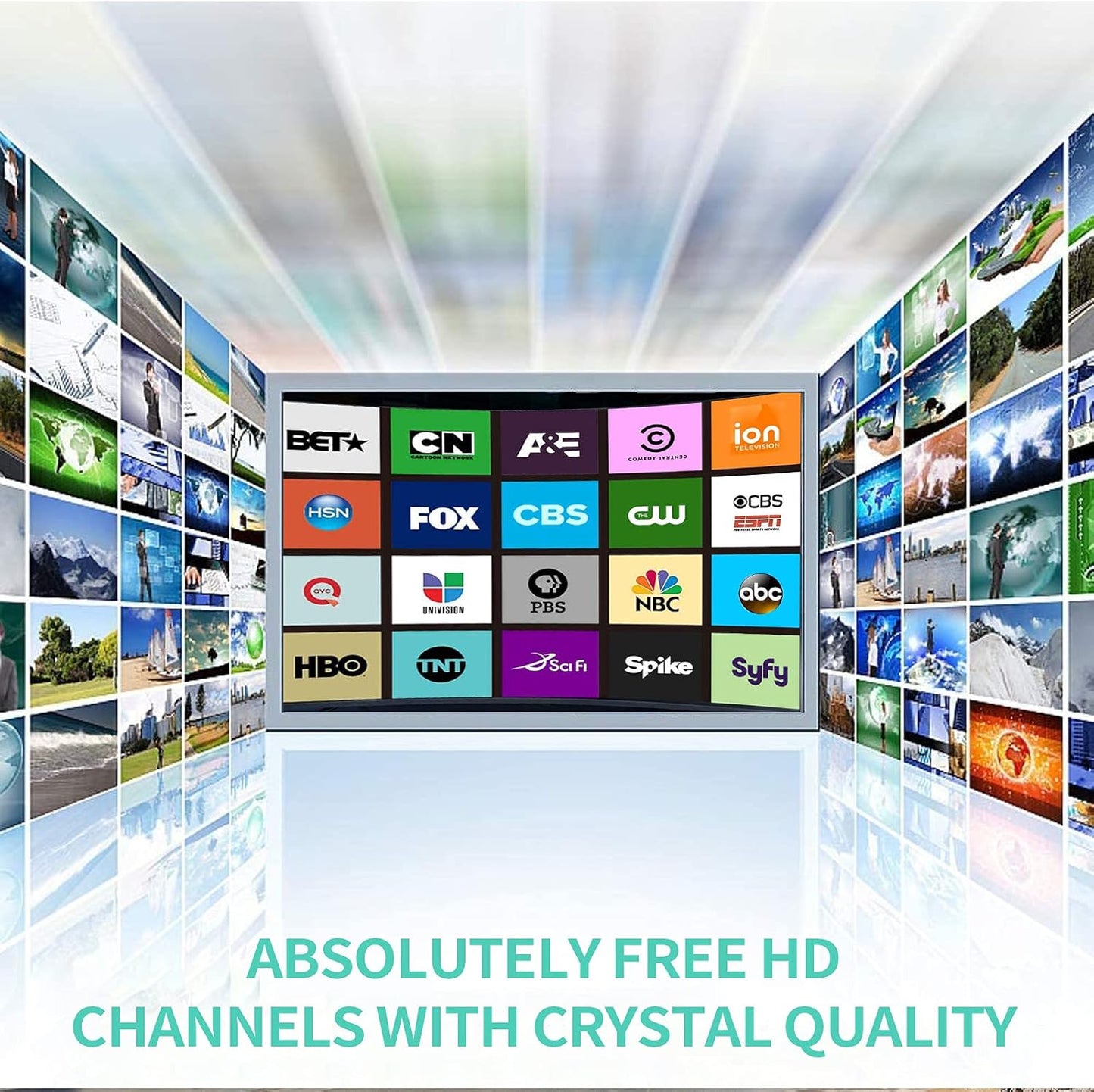 2024 Updated Amplified TV Antenna,1400 Miles Range Indoor/Outdoor Antenna for Smart TV and All Older TV's,Digital TV Antenna with Thick Coaxial Cable and Amplifier