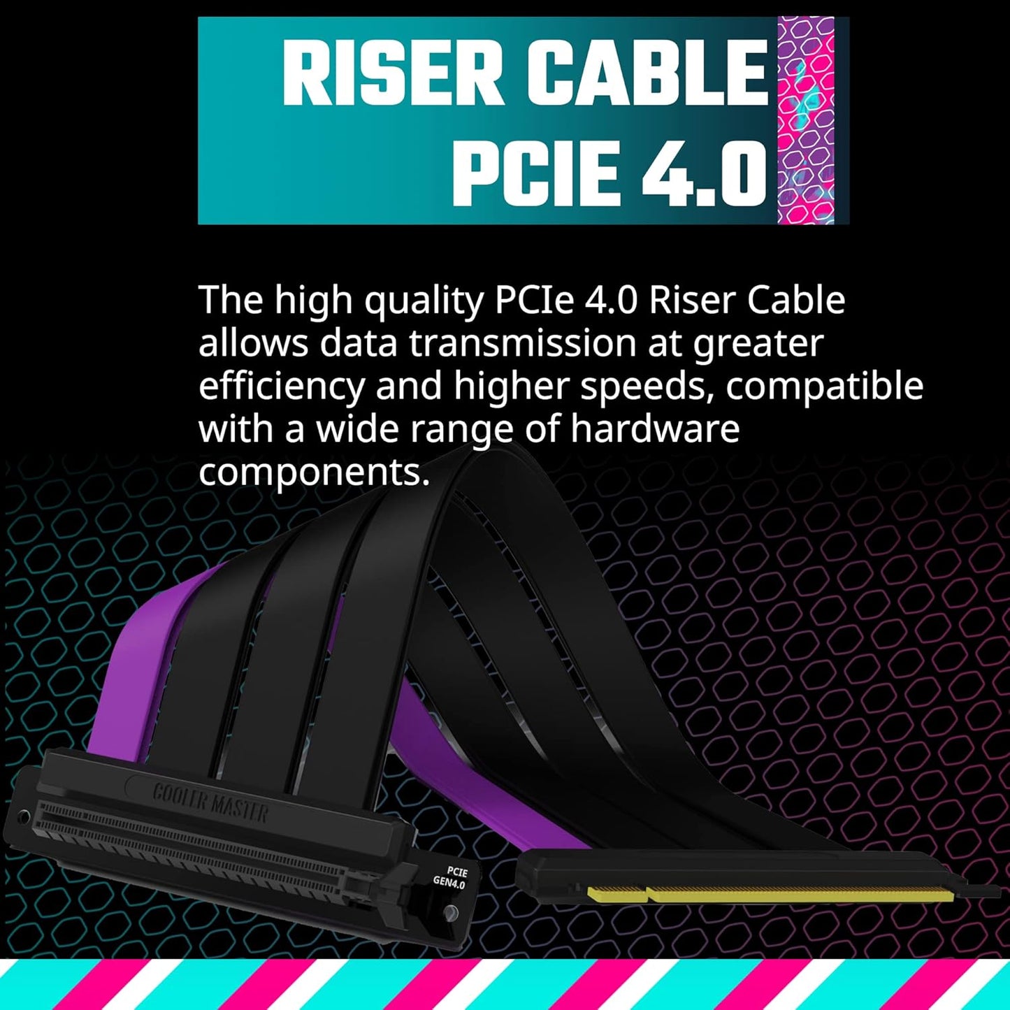 Cooler Master MasterAccessory Vertical GPU Card Holder Kit V3 Black, Premium Riser Cable PCI-E 4.0 x16-165mm, PCIe 3.0 Compatible, Adjustable Length for E-ATX|ATX|Micro ATX Case (MCA-U000R-KFVK03)