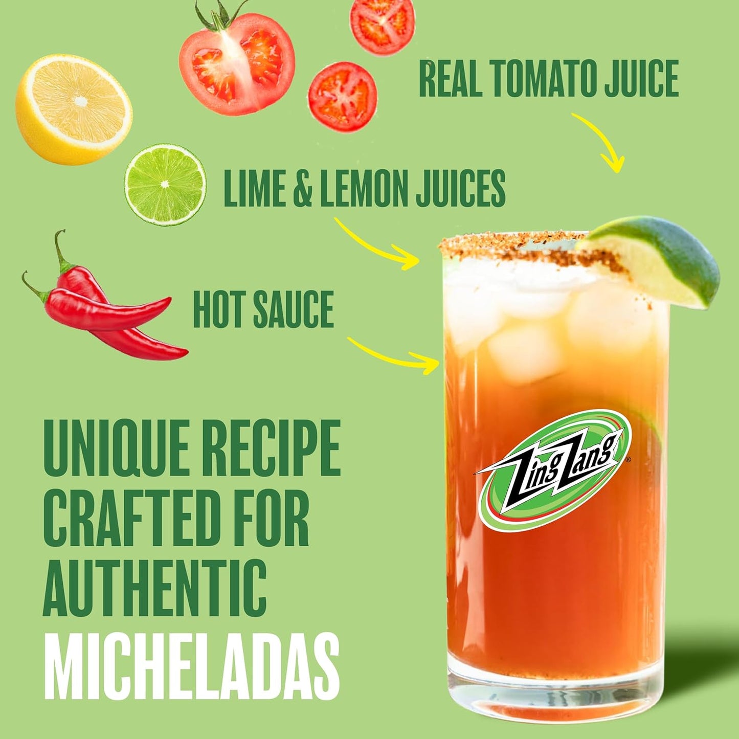 Zing Zang Michelada Mix, Non-Alcoholic Cocktail Mixer, 32 fl oz Bottle (Pack of 1)