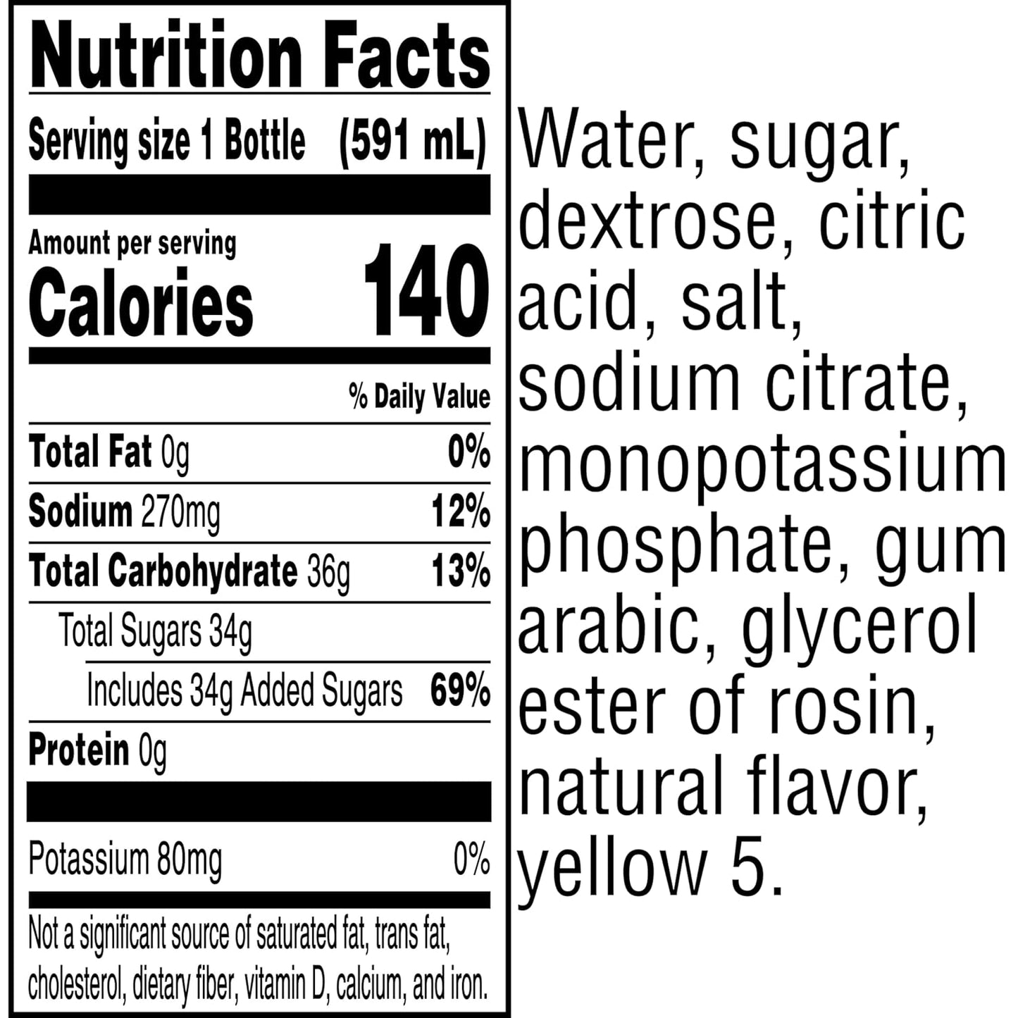 Gatorade Thirst Quencher Natural, Lemon Lime Sports Drink, 20 Fl Oz Bottles, 8 Pack
