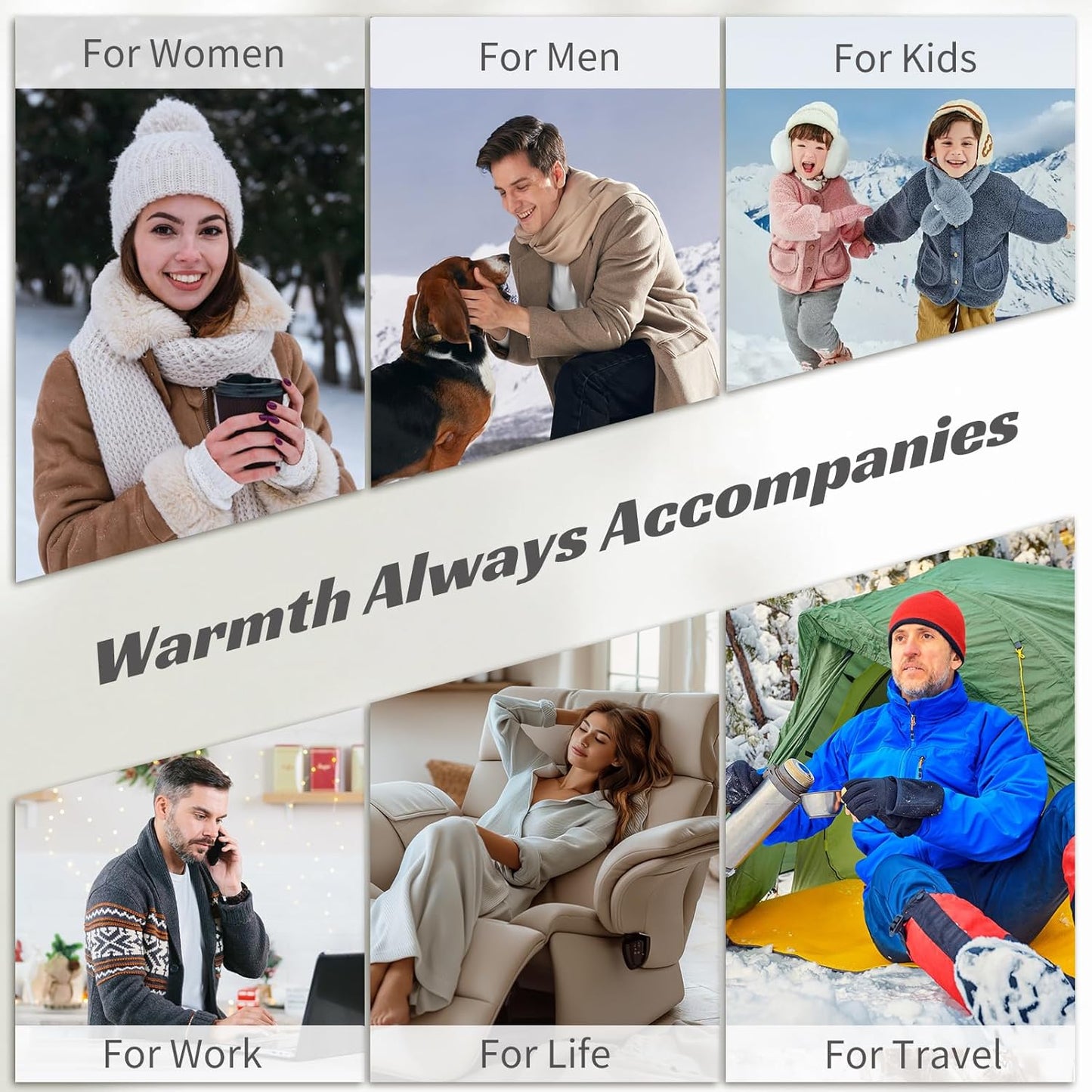 Hand Warmers Rechargeable 2 Pack,FANDLISS 6000mAh Portable Electric Hand Warmers,USB Pocket Heater AI Smart Chips 20+Hrs Safe Heat,Women Mens Present for Chritmas,Outdoor,Hunting,Skiing,Camping