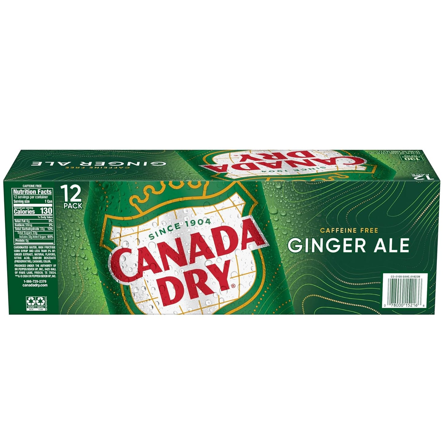 Canada Dry Ginger Ale Soda, 12 fl oz cans, 12 pack
