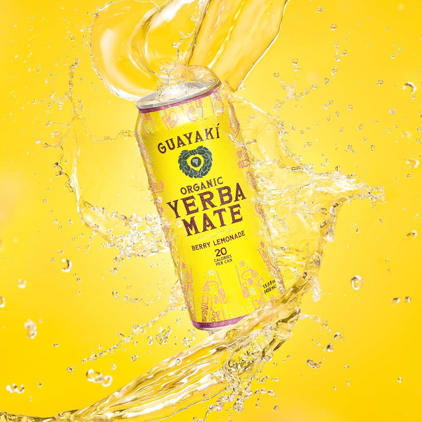 Guayakí Yerba Mate, Energy Drink Alternative, Organic Berry Lemonade Flavor, 15.5 Oz (Pack of 12), Low Sugar, Low Calorie, 150mg Natural Caffeine, Smooth Energy & Focus