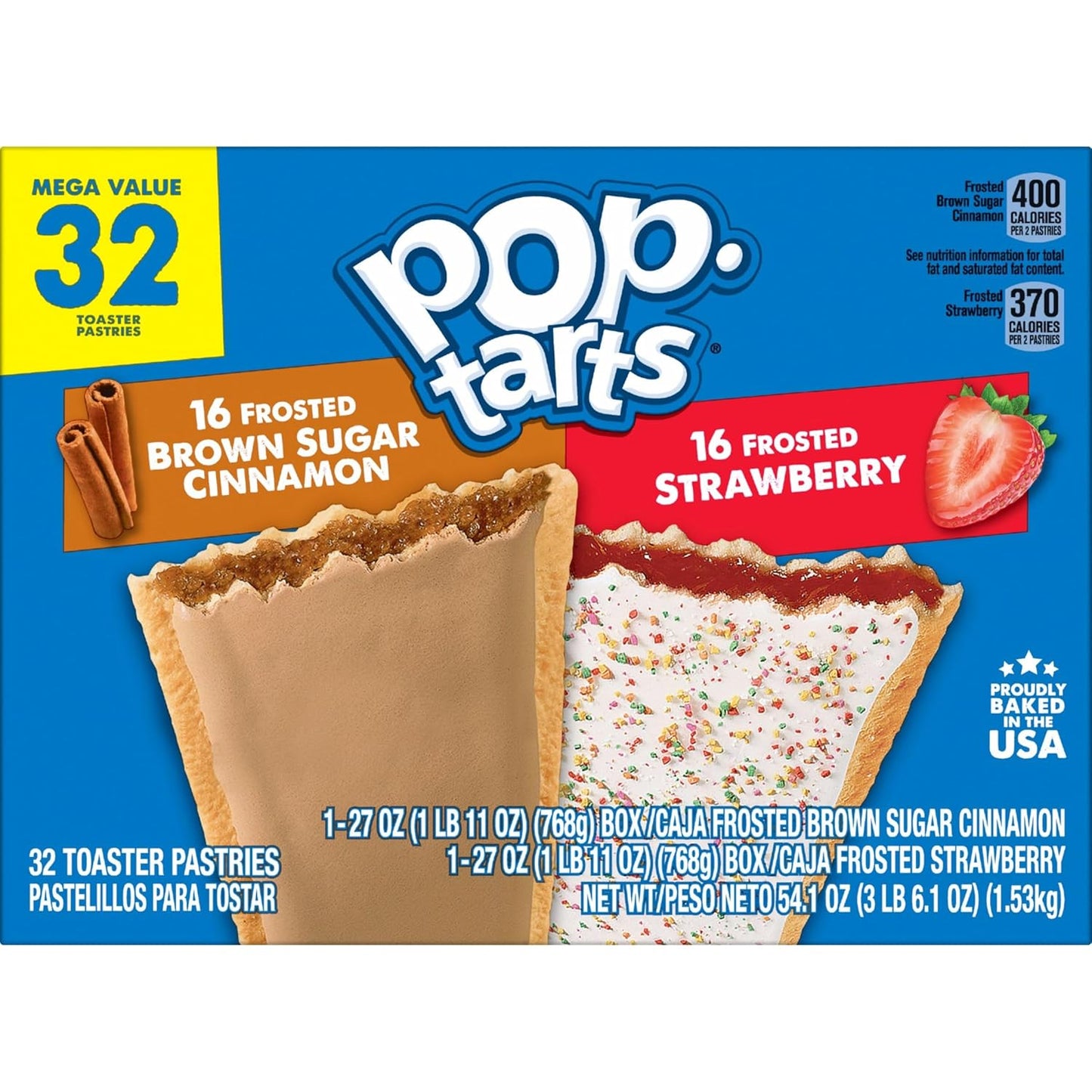 Pop-Tarts Toaster Pastries, Breakfast Foods, Kids Snacks, Variety Pack, 54.1oz Box (32 Pop-Tarts)
