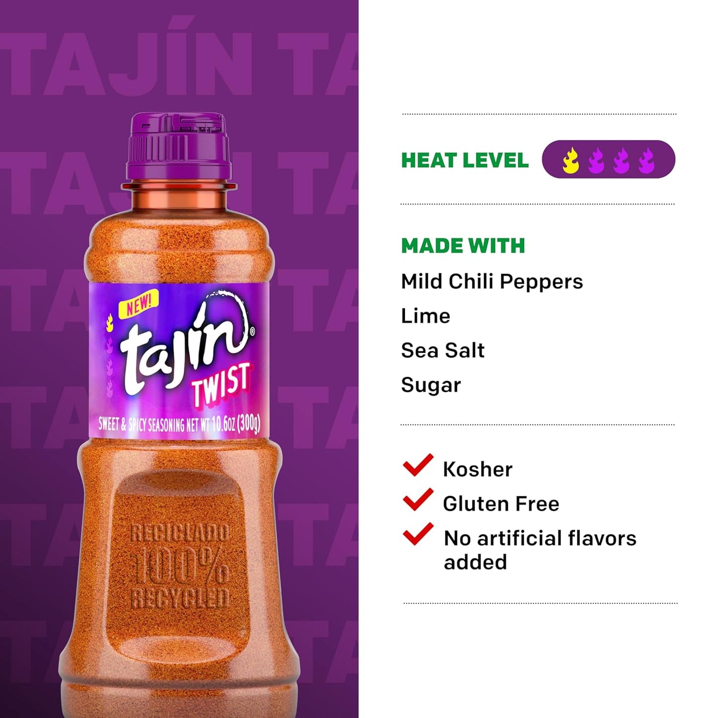 Tajín Twist Sweet and Spicy Seasoning, Fruit and Chili Powder, 10.6oz