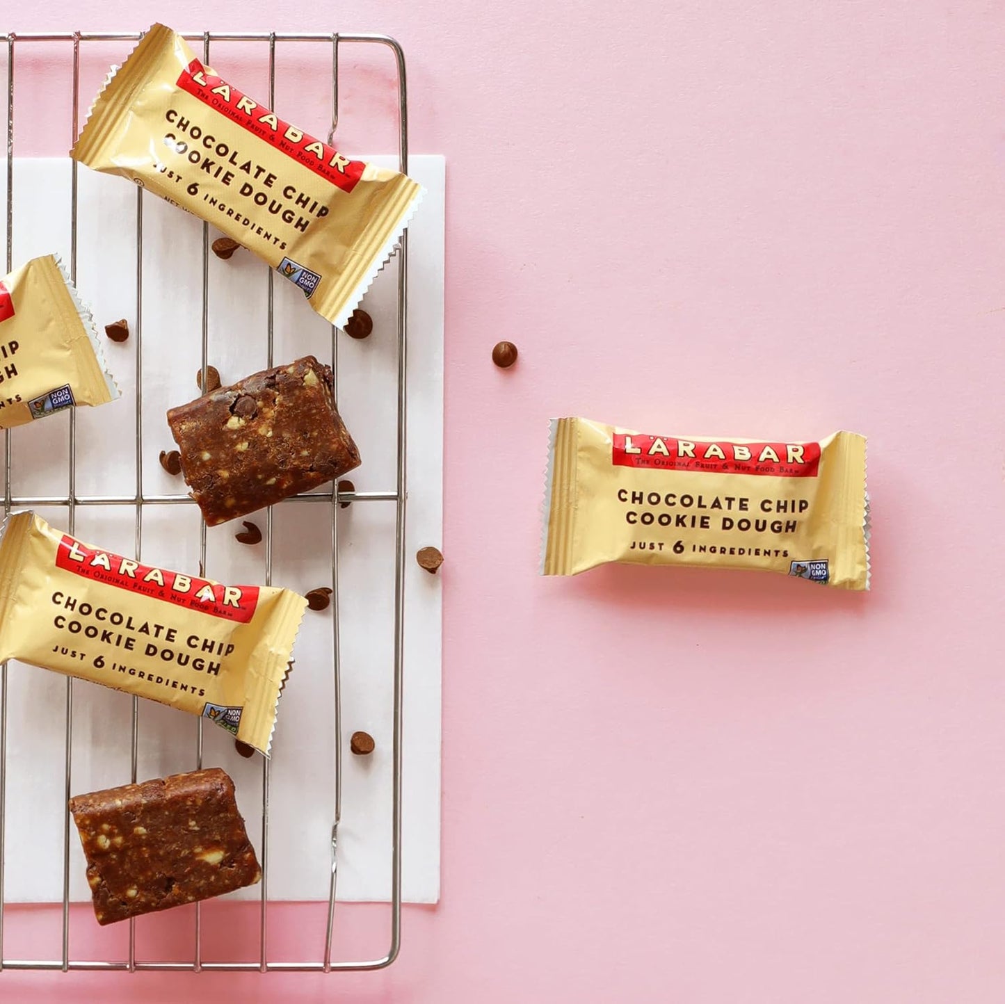 Larabar Chocolate Chip Cookie Dough Mini Bars, Gluten Free Vegan Bar, 20 ct
