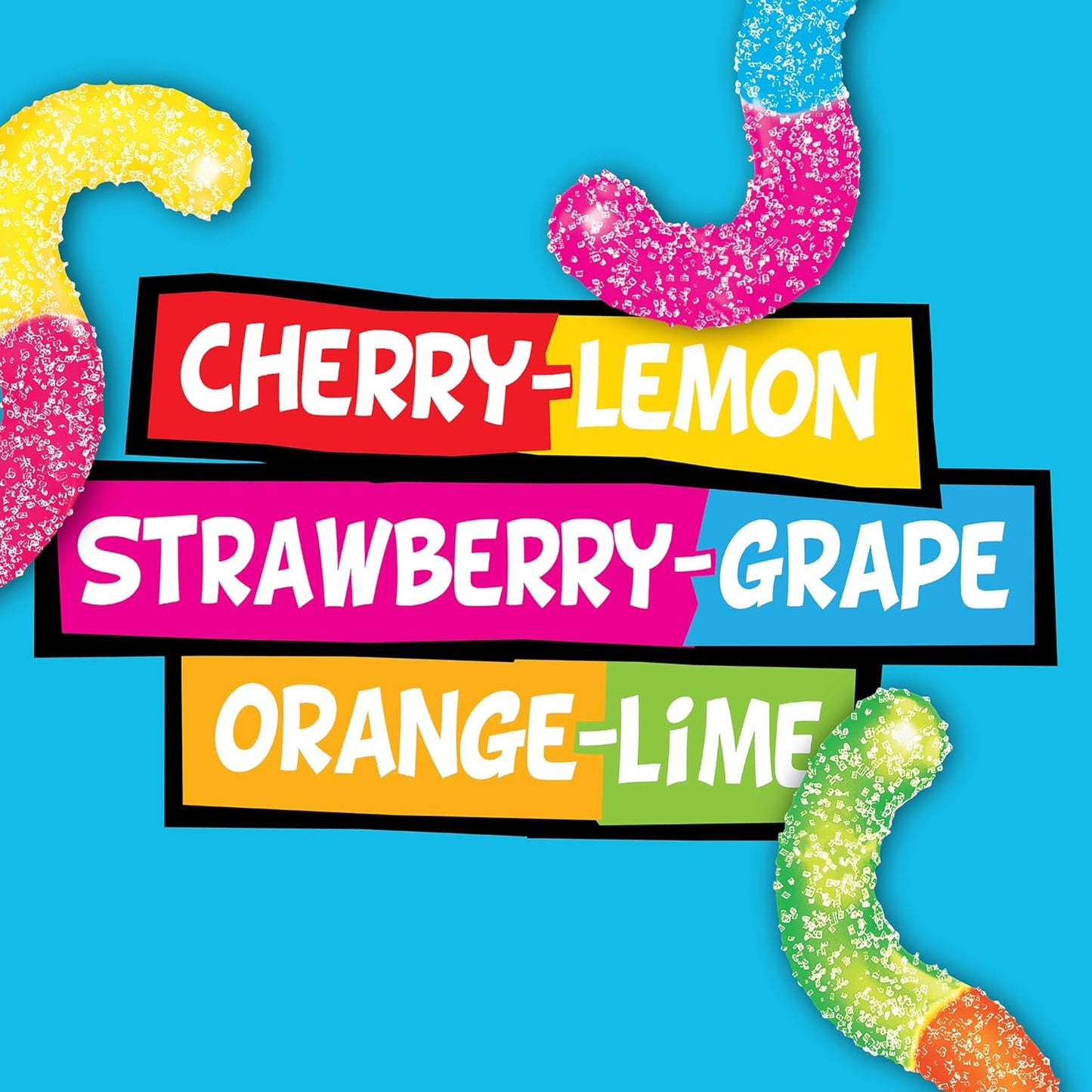 Trolli Mini Sour Brite Crawlers, Candy, Cherry-Lemon, Strawberry-Grape & Orange-Lime, Sweet and Sour, Gummy Worms, Halloween Candy Variety Pack Trick-or-Treat Assortment, 18 oz (30 ct)