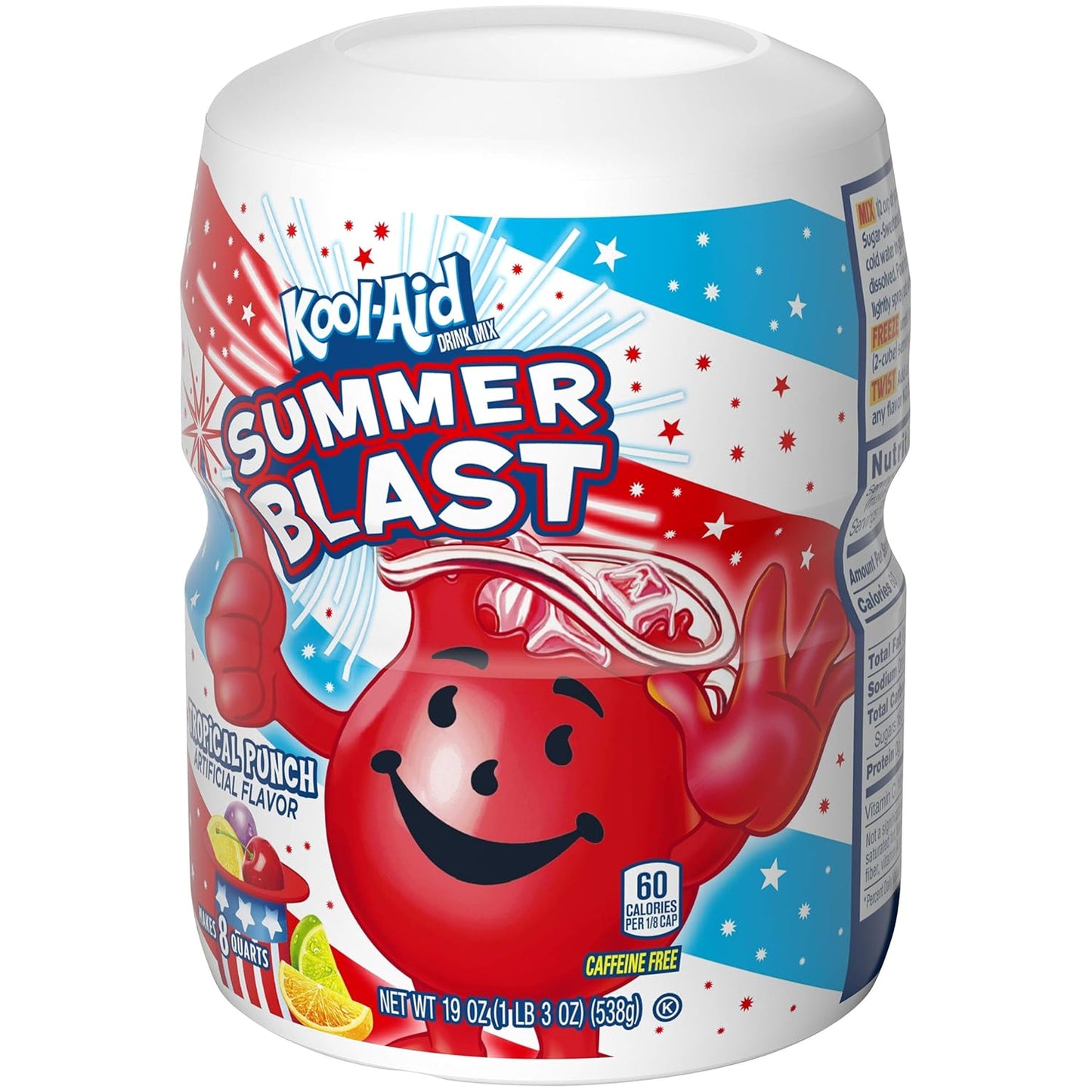 Kool-Aid Summer Blast Tropical Punch Flavored Powdered Drink Mix (19 oz Canister)