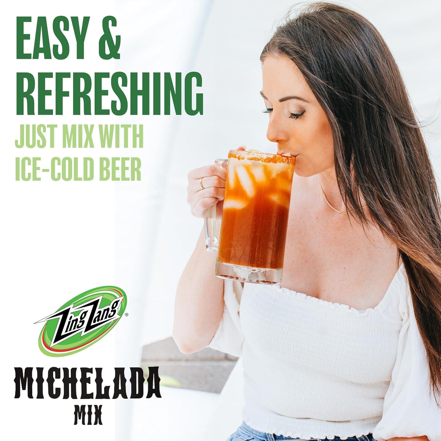 Zing Zang Michelada Mix, Non-Alcoholic Cocktail Mixer, 32 fl oz Bottle (Pack of 1)