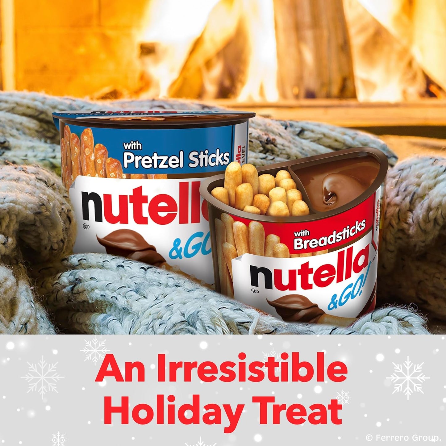 Nutella & GO! Bulk 12 Pack, Hazelnut and Cocoa Spread with Pretzel Sticks, Stocking Stuffers, Snack Cups, 1.9 oz Each