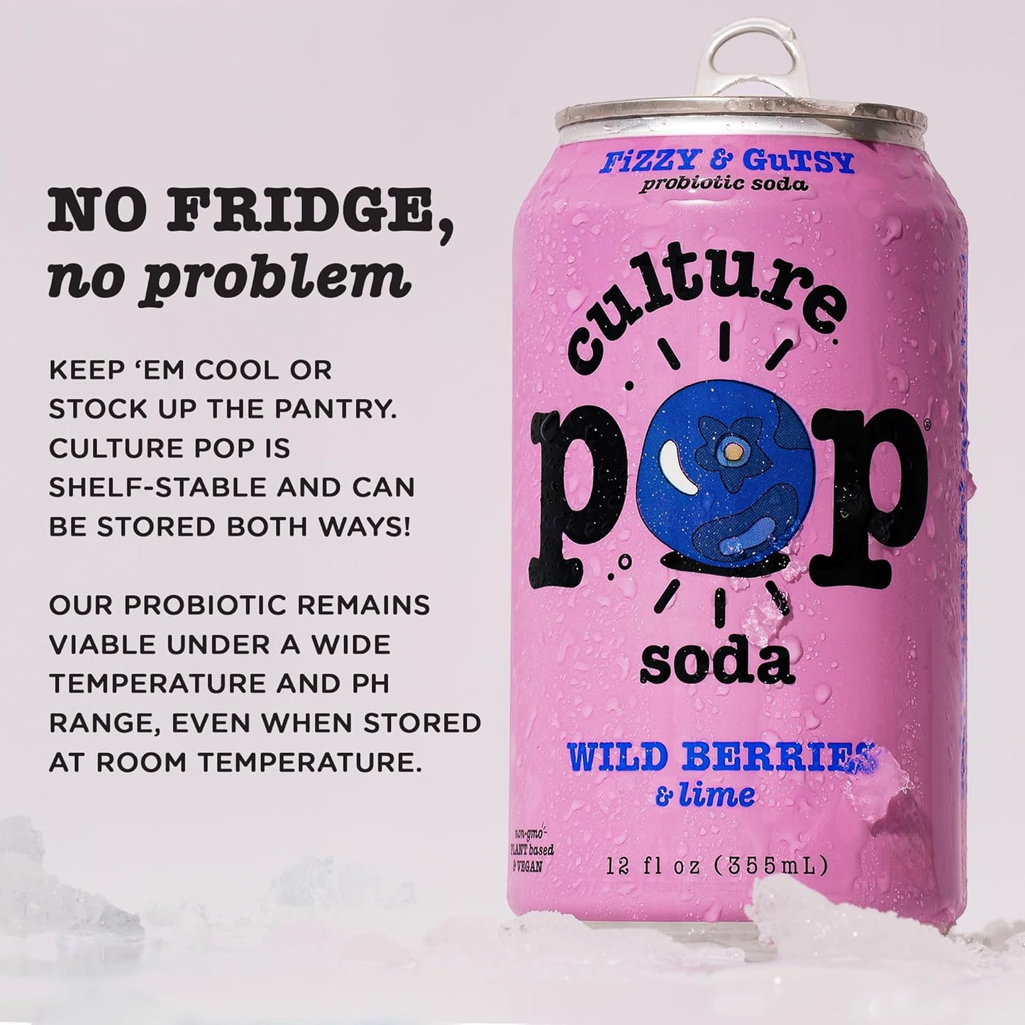 Culture Pop Soda Sparkling Probiotic Drink, Vegan Soda for Gut Health, Non-GMO, GF, No Added Sugar, 12 Pack, 12 Fl Oz Cans, Jazzy & Juicy Variety Pack