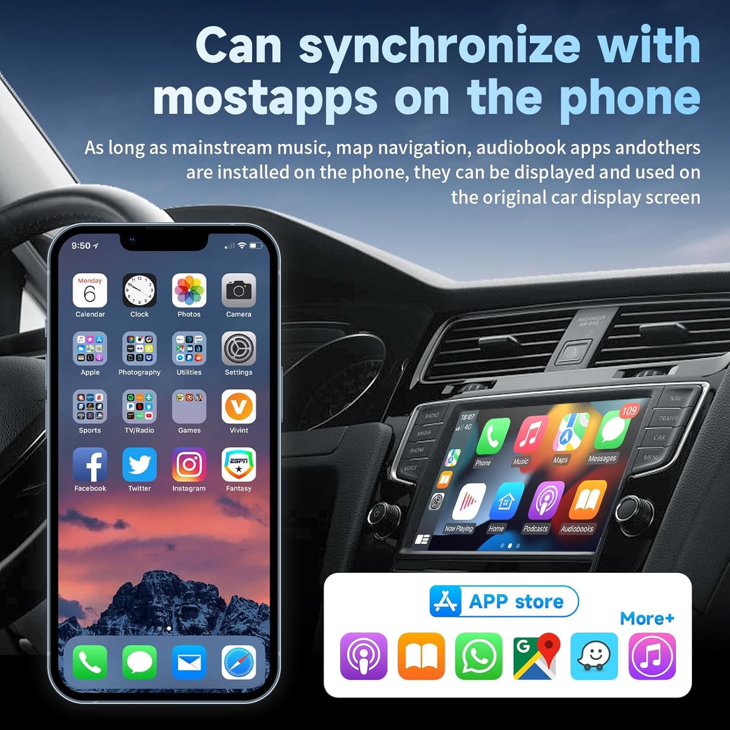 CarPlay Wireless Adapter for iPhone and Android Auto, Wireless CarPlay Dongle for Cars from 2016 and iOS 10+ USB Type-C (CarPlay Wireless Adapter)