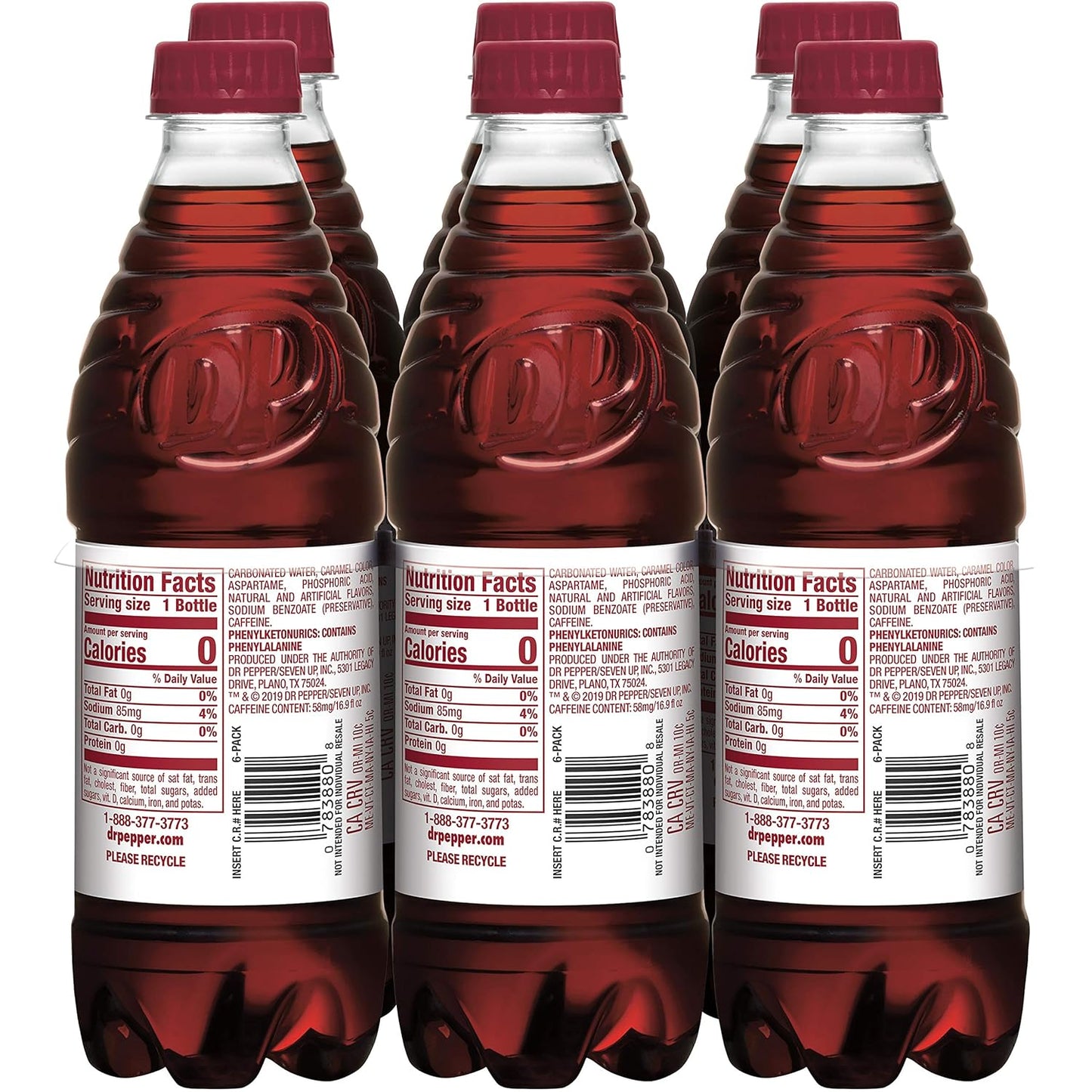 Diet Dr Pepper, .5 L bottles (Pack of 6)